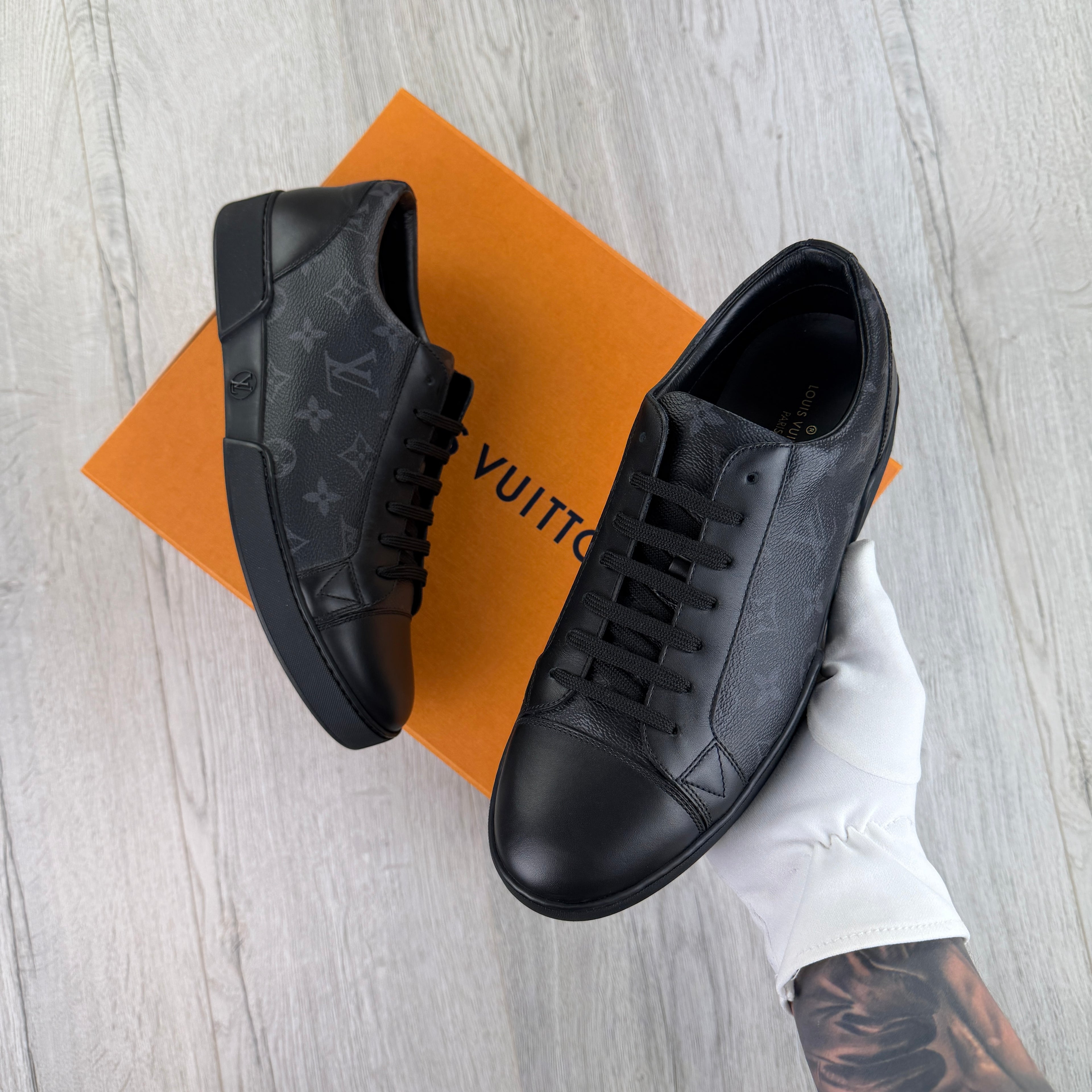 Louis Vuitton Men’s Black Damier Low Trainers - Uk 8 (Fit 8.5)