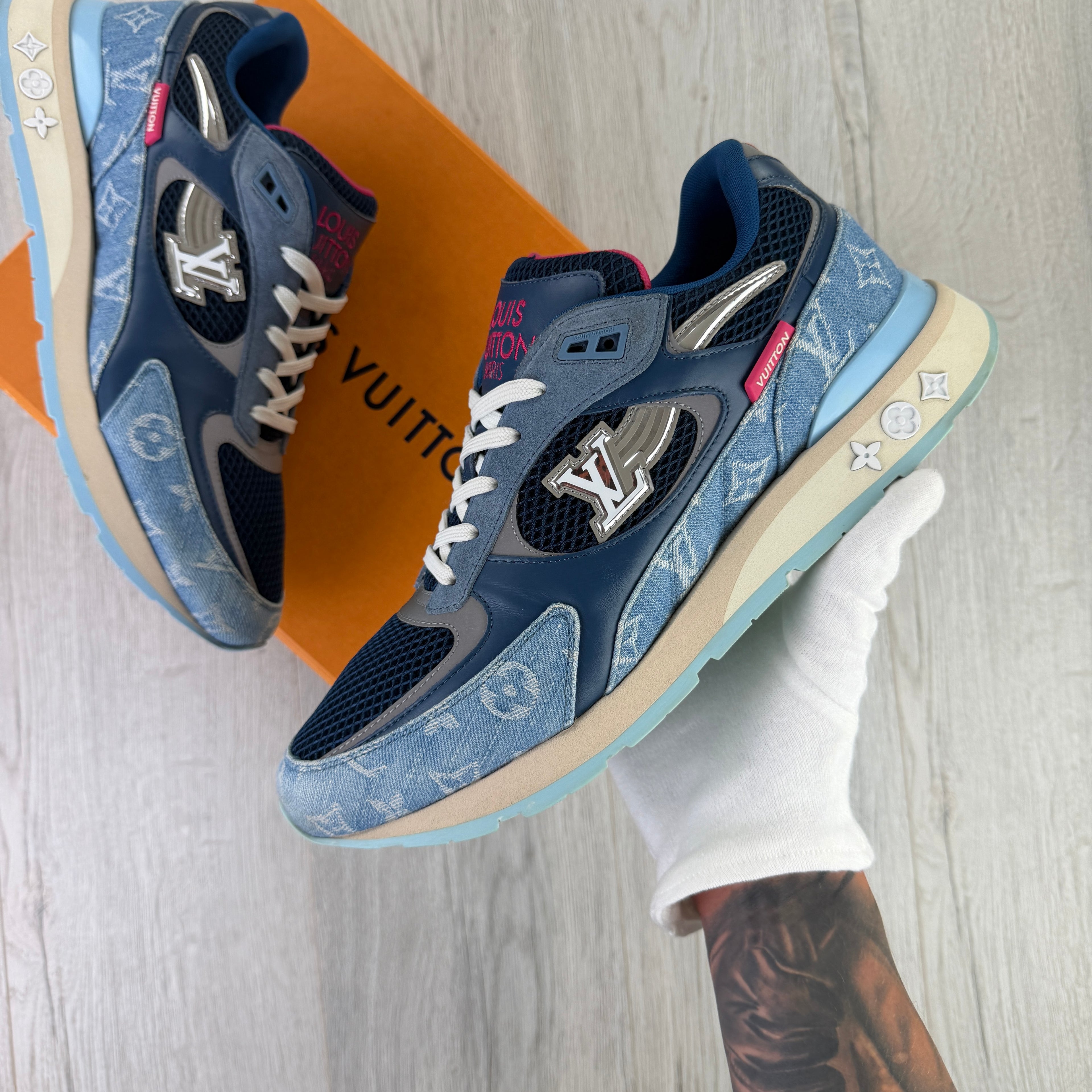 Louis Vuitton Men’s Blue Run Away Trainers - Uk 10 (Fit Uk 10.5)