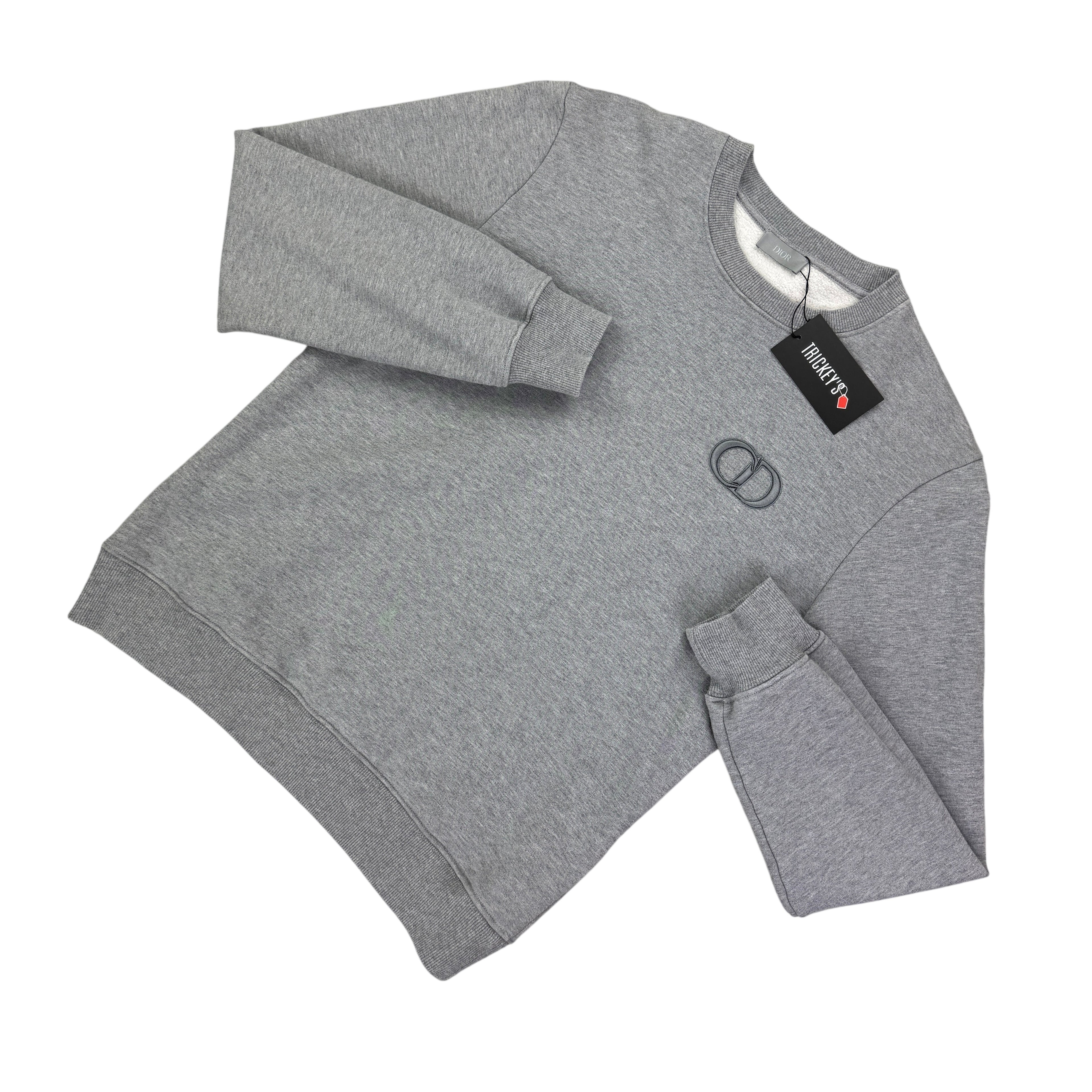 Christian Dior Men’s Grey Crewneck Jumper - Medium Slim