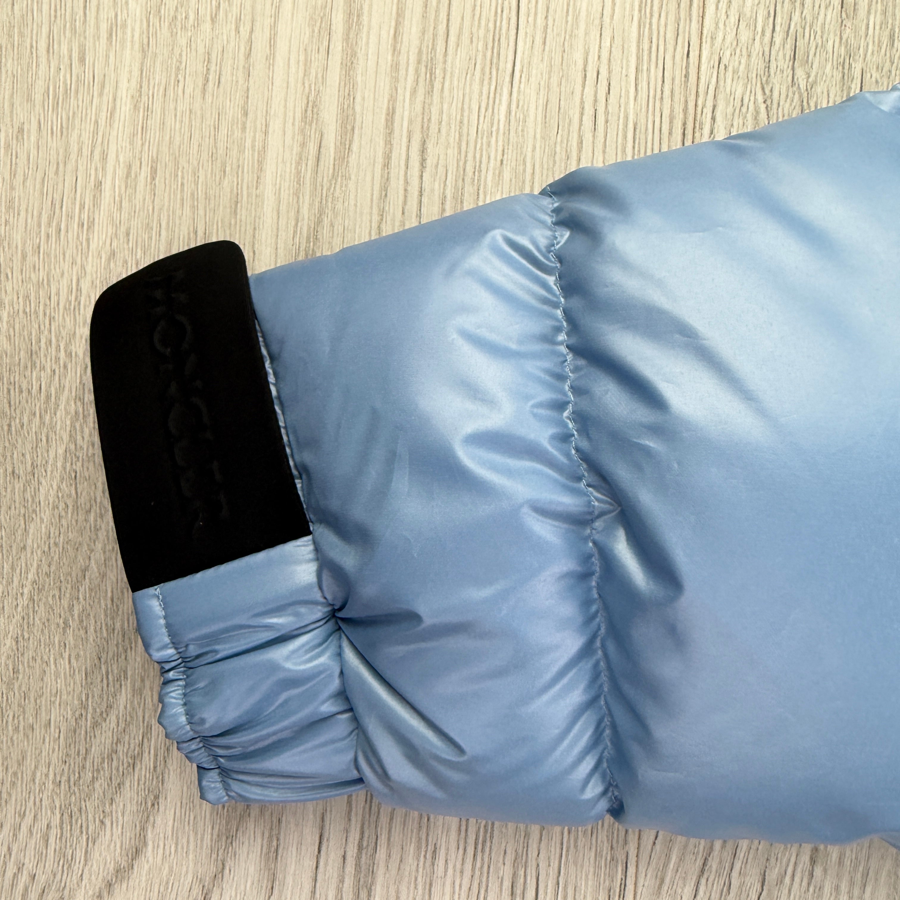 Moncler Men’s Yonne Baby Blue Black Badge Zip-up Down Jacket