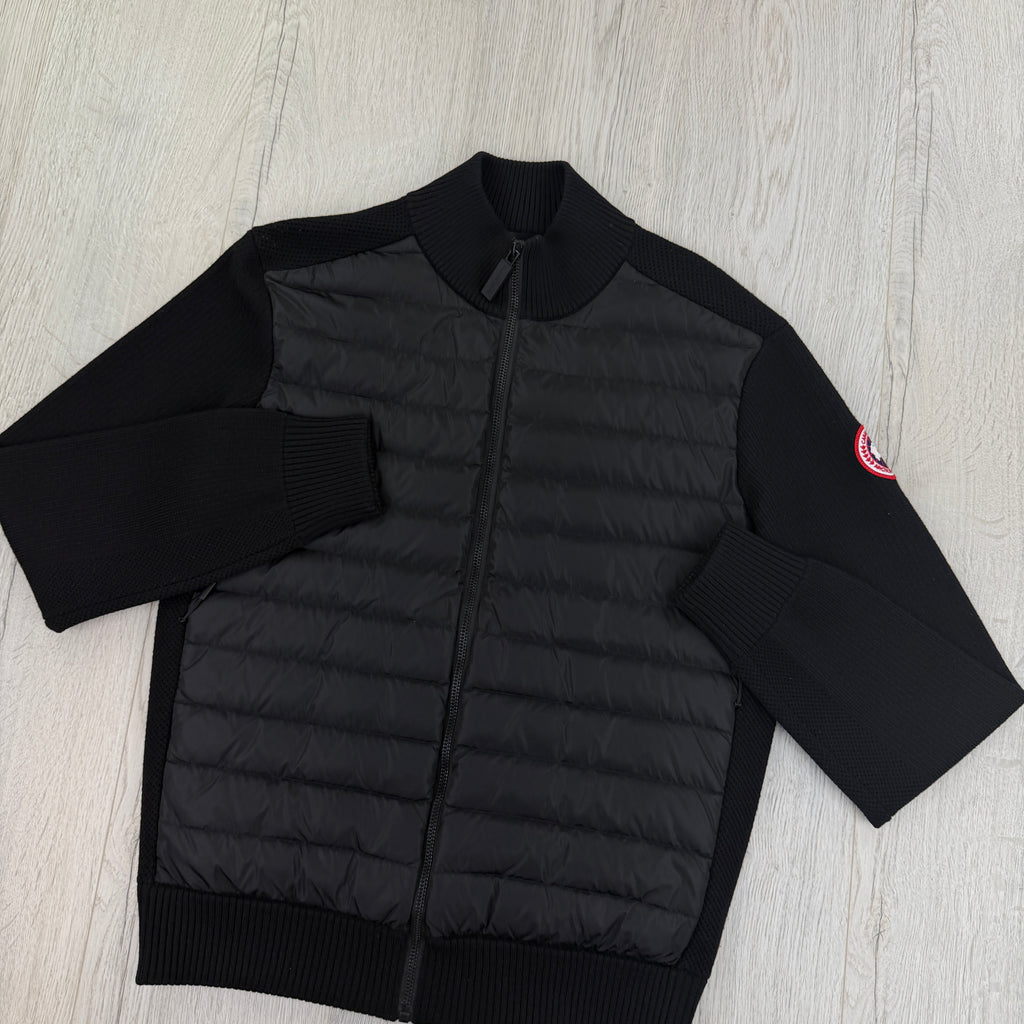 Canada Goose Men’s Black Zip-up Hybridge Knit Jacket