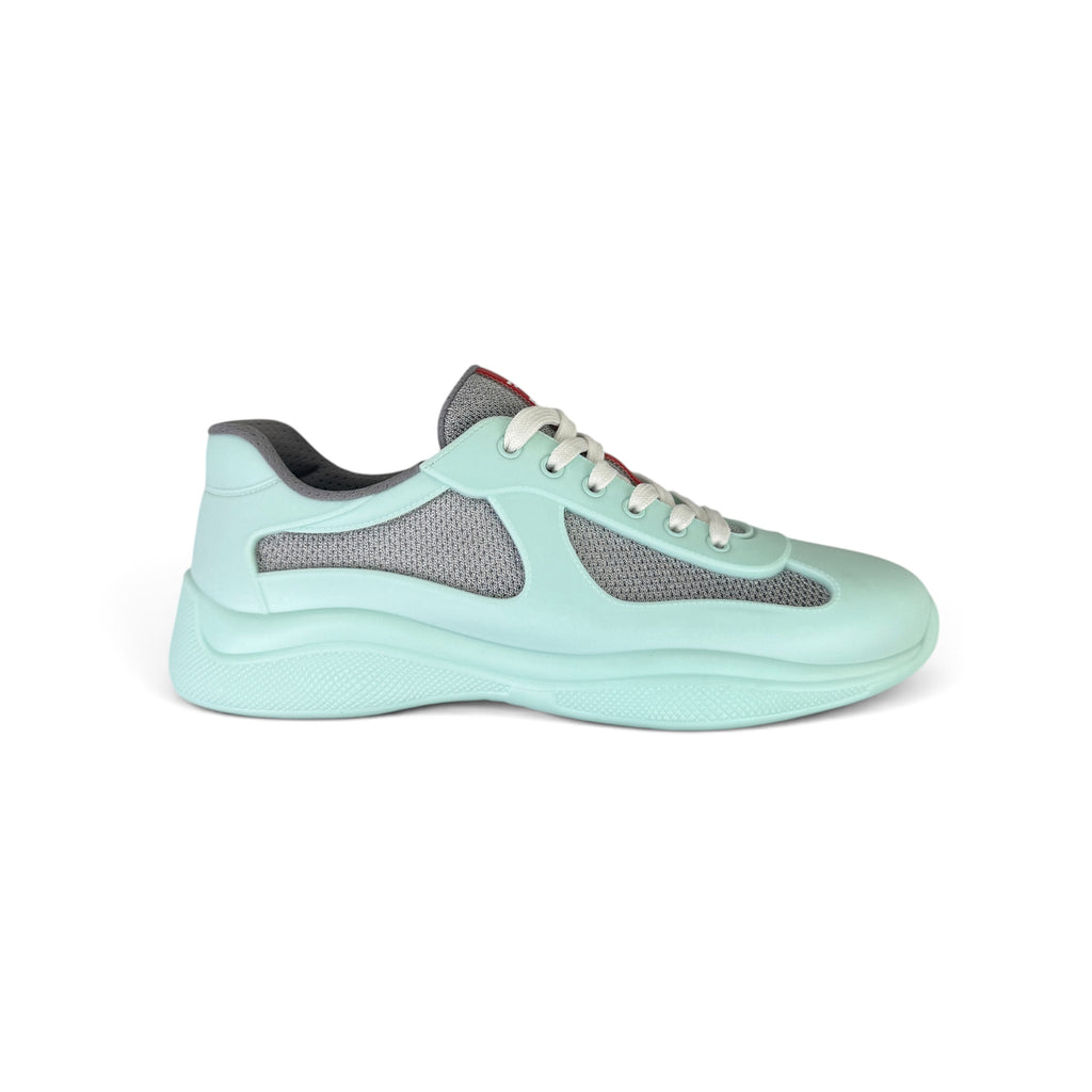Prada Cups Men’s Mint Green / Grey Rubber Trainers - Uk 8