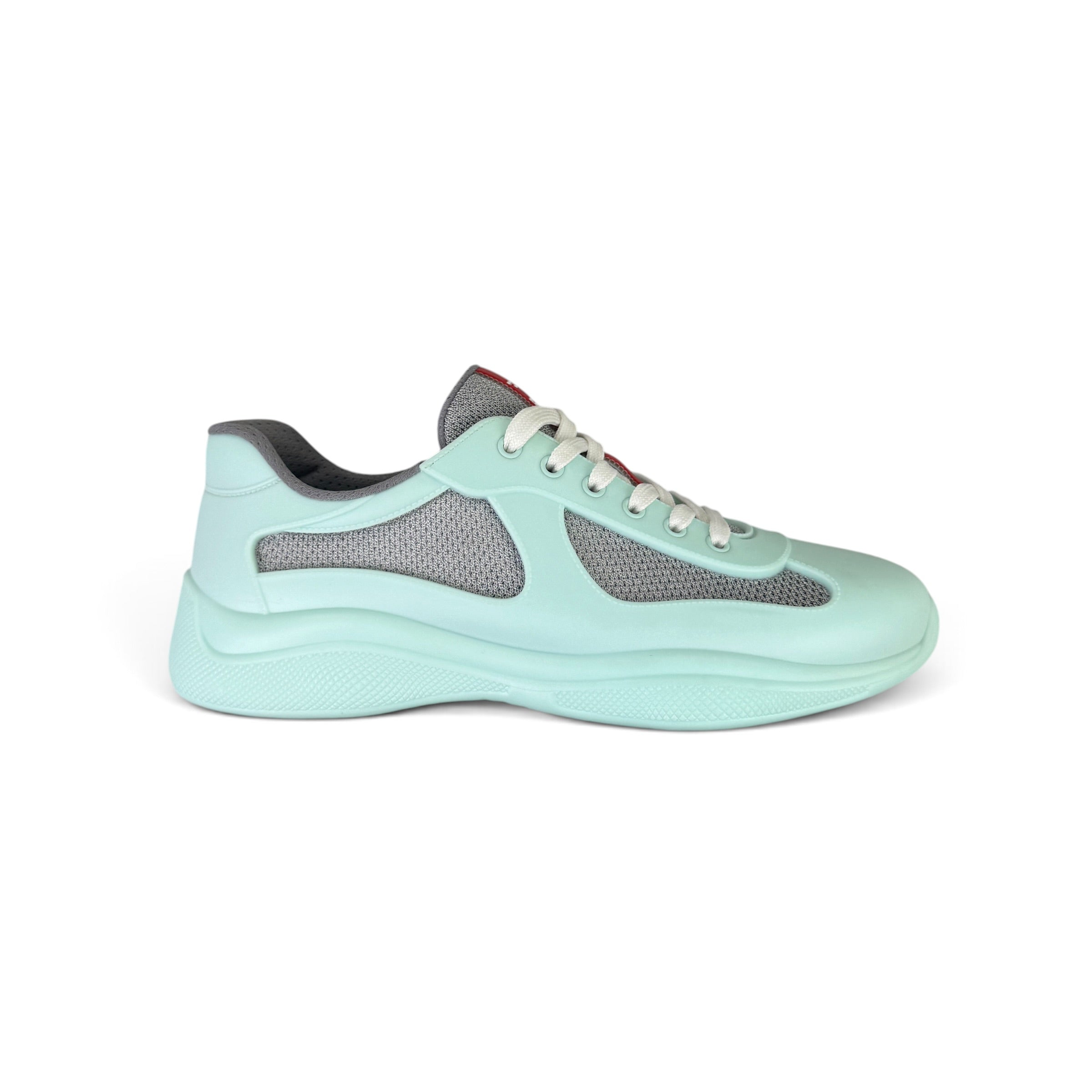 Prada Cups Men’s Mint Green / Grey Rubber Trainers - Uk 8