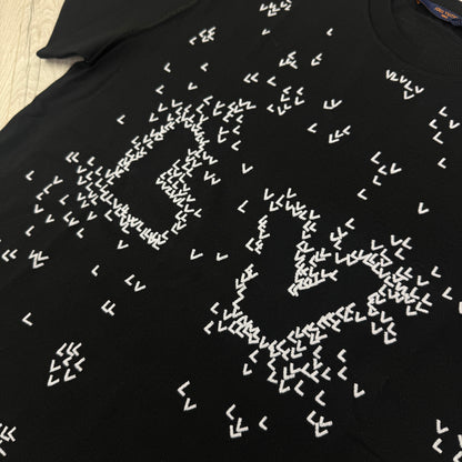 Louis Vuitton Men’s Black LV Spread Embroidered T-shirt - Small