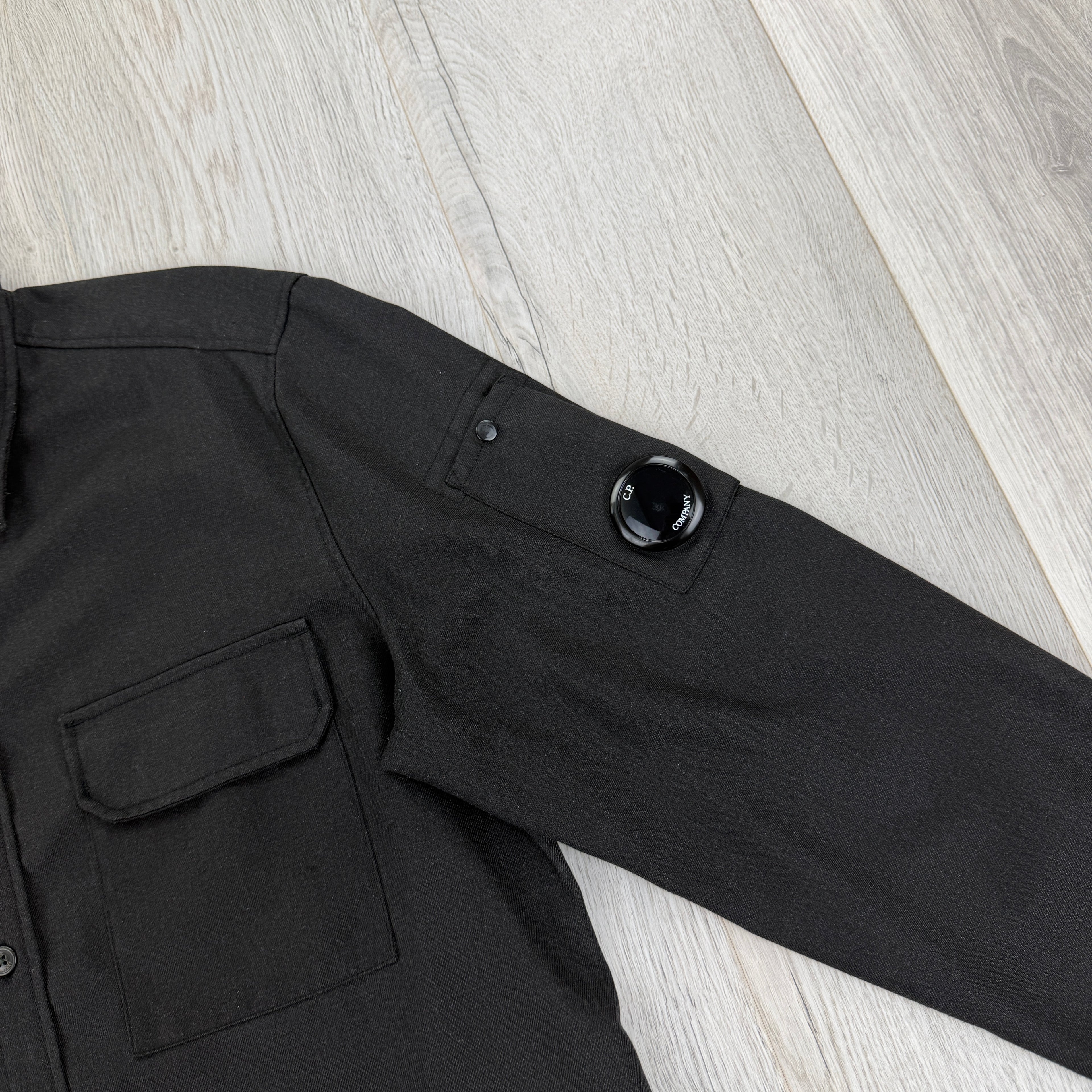 Cp Company Black Button-up Overshirt - Large