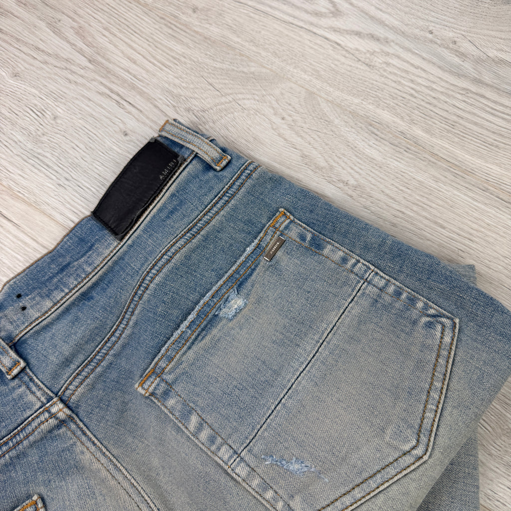 Amiri Men’s MX1 Blue Denim Jeans With Side Logo - Uk 32