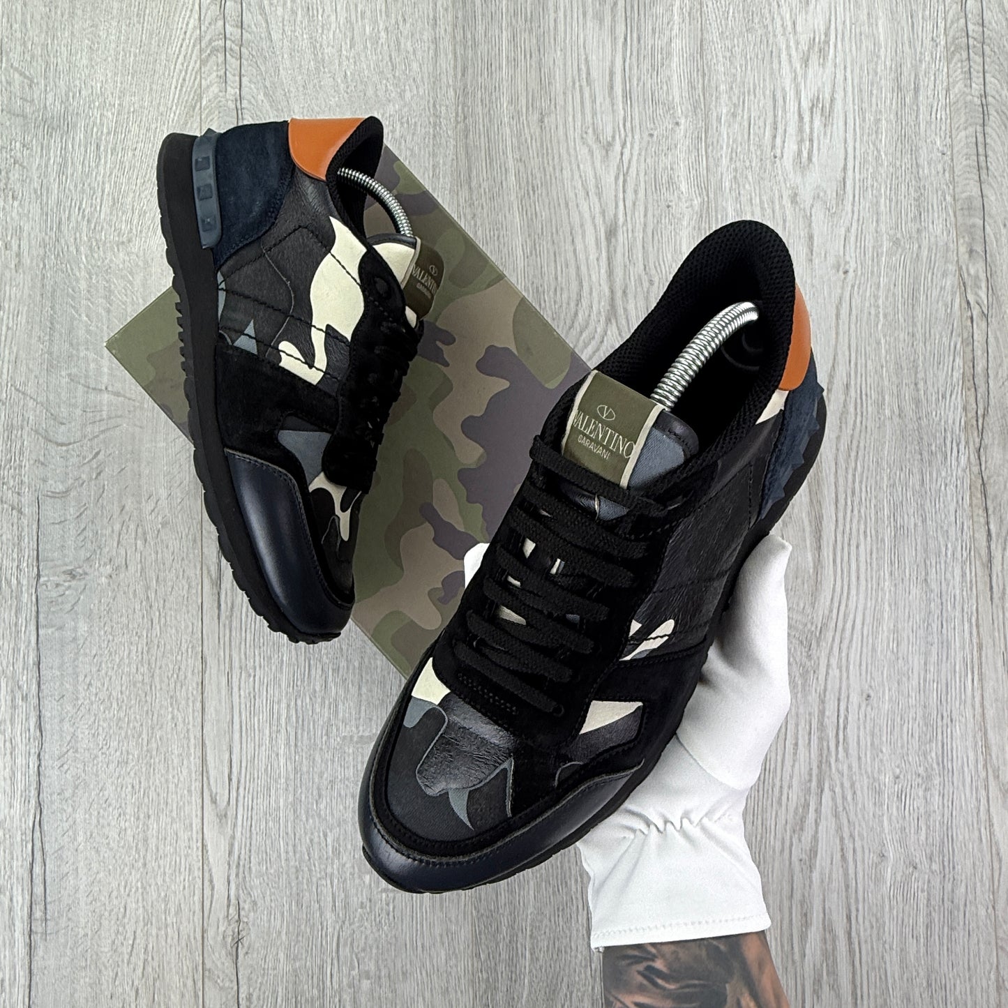 Valentino Men’s Camo Rockrunner Trainers - Uk 8