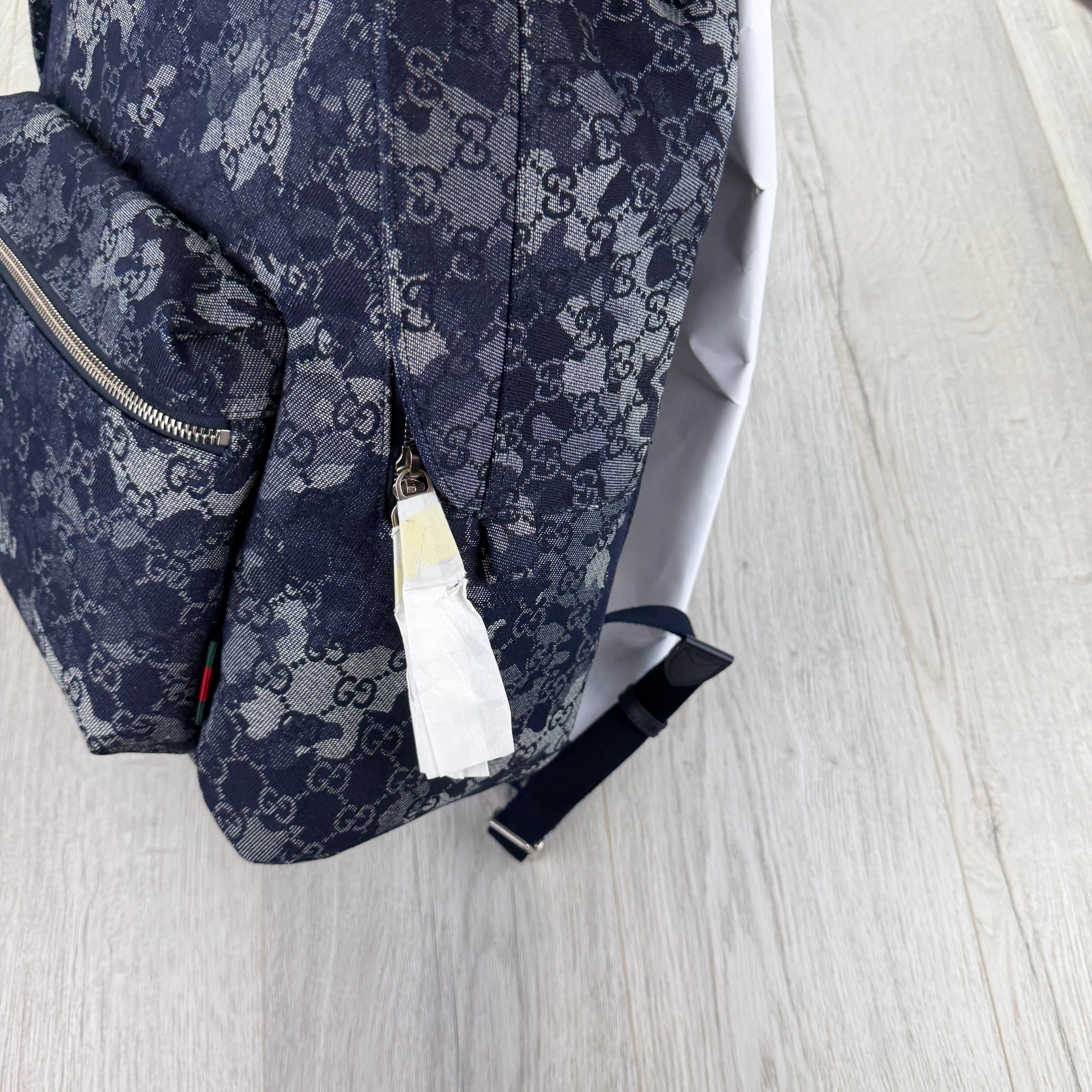 Gucci Men’s Monogram Camo Denim Jumbo GG Backpack