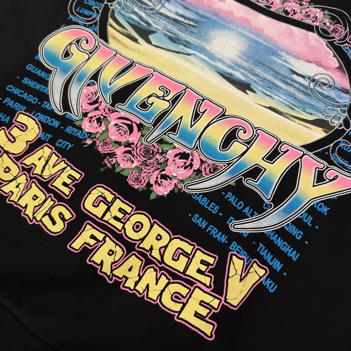 Givenchy Men’s Black Zip-up World Tour Hoodie