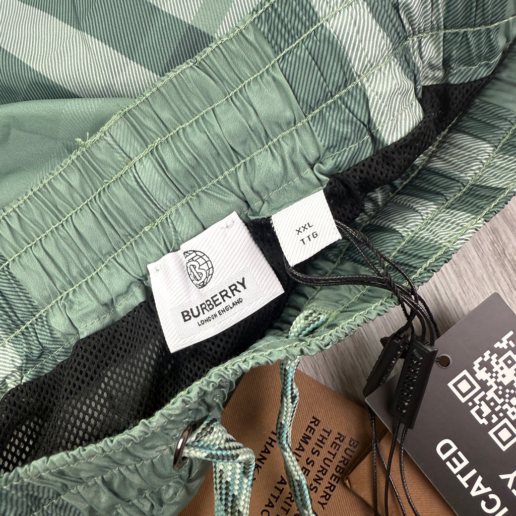 Burberry Men’s Khaki Check Swim Shorts - XXL