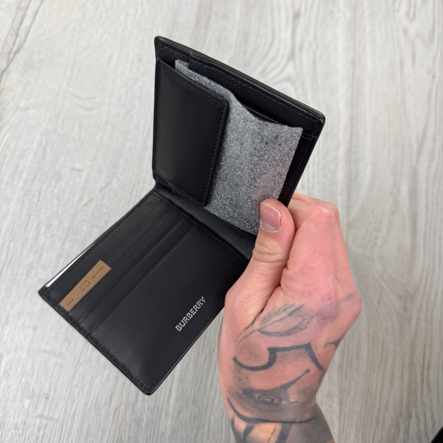 Burberry Men’s Exaggerated Check Bifold Wallet
