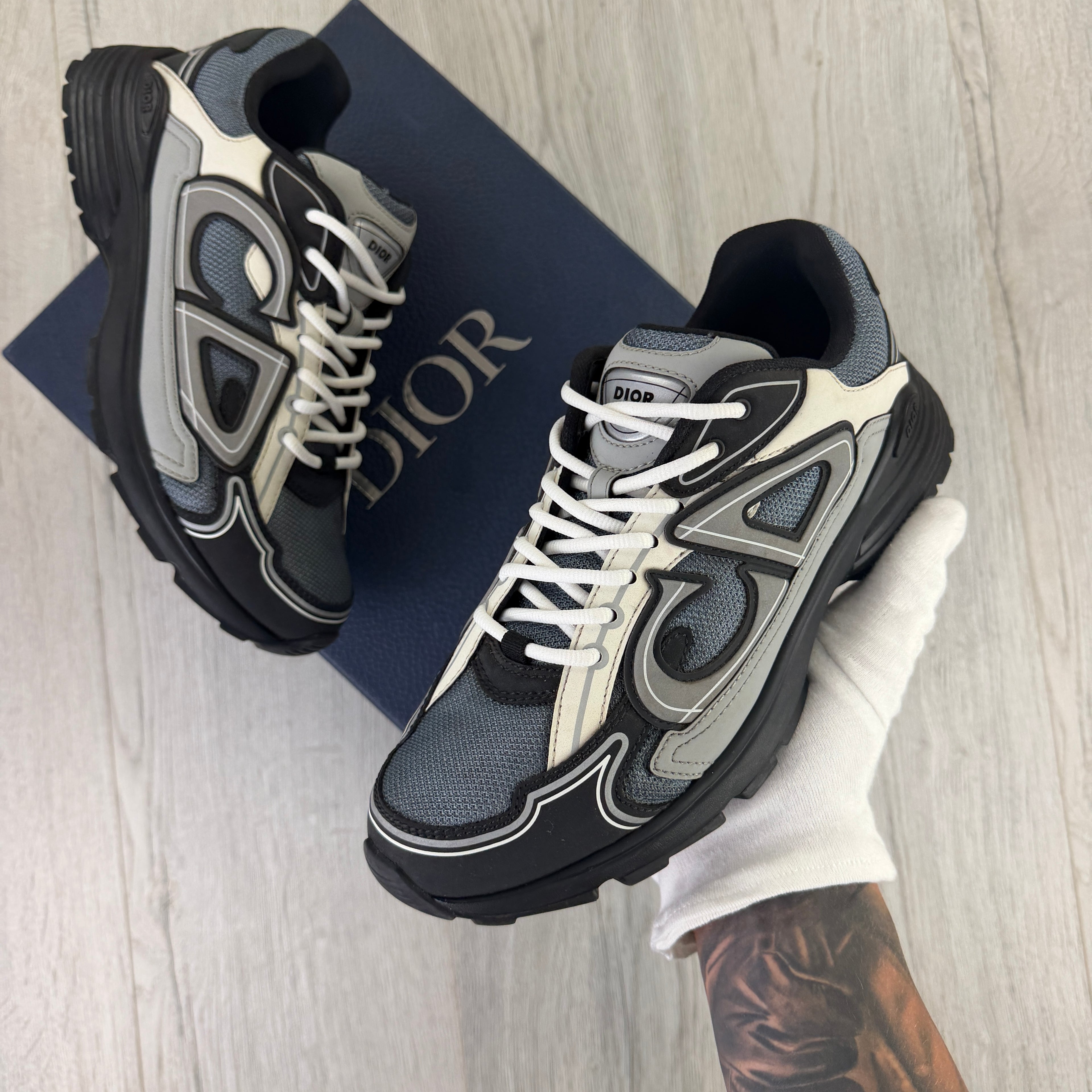Dior B30 Men’s Blue Grey / White / Black Trainers - 41 (Uk 7)