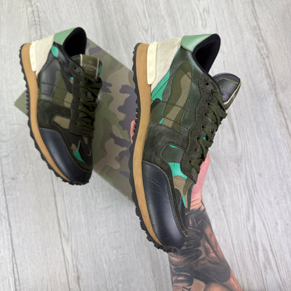 Valentino Men’s Camo Rockrunner Trainers Neon Hint - 43 (Uk 9)