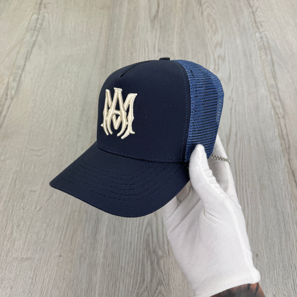 Amiri Men’s Blue Baseball Cap White Embroidered Logo