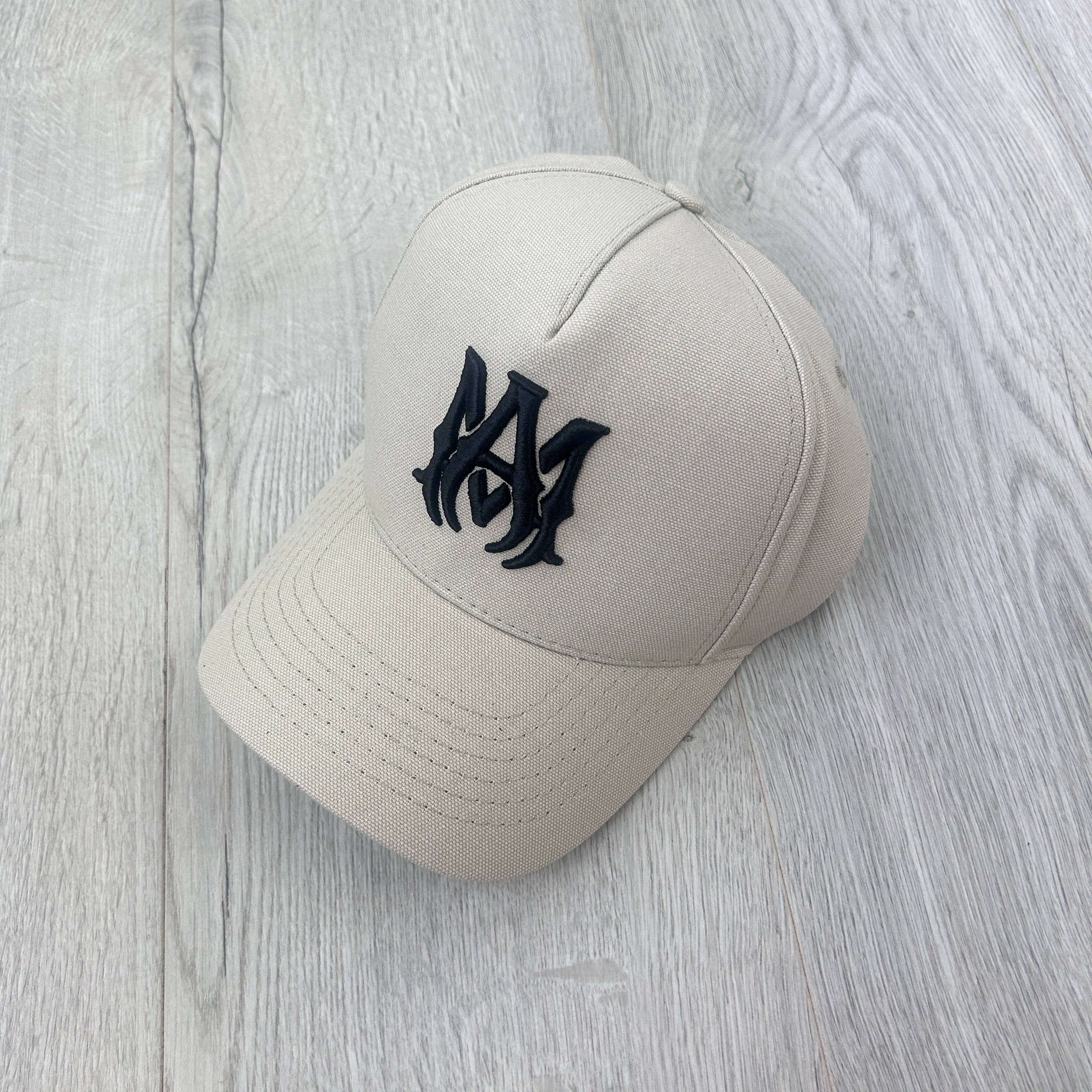 Amiri Men’s Beige MA Logo Full Canvas Cap