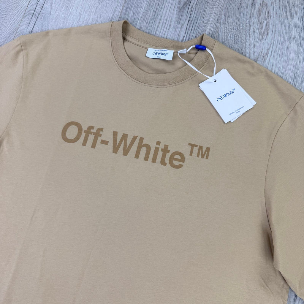 Off White Men’s Beige T-shirt - Medium