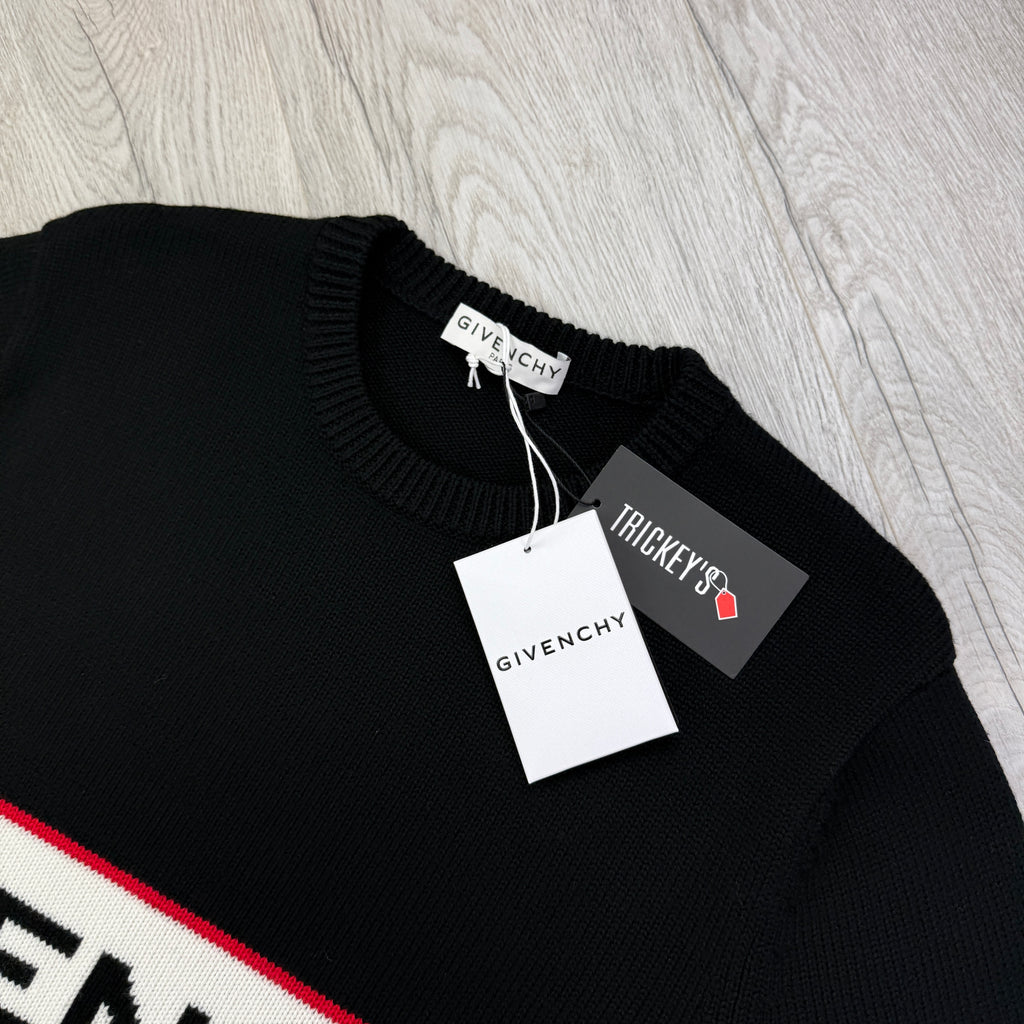 Givenchy Men’s Logo Stripe Crewneck Black Jumper