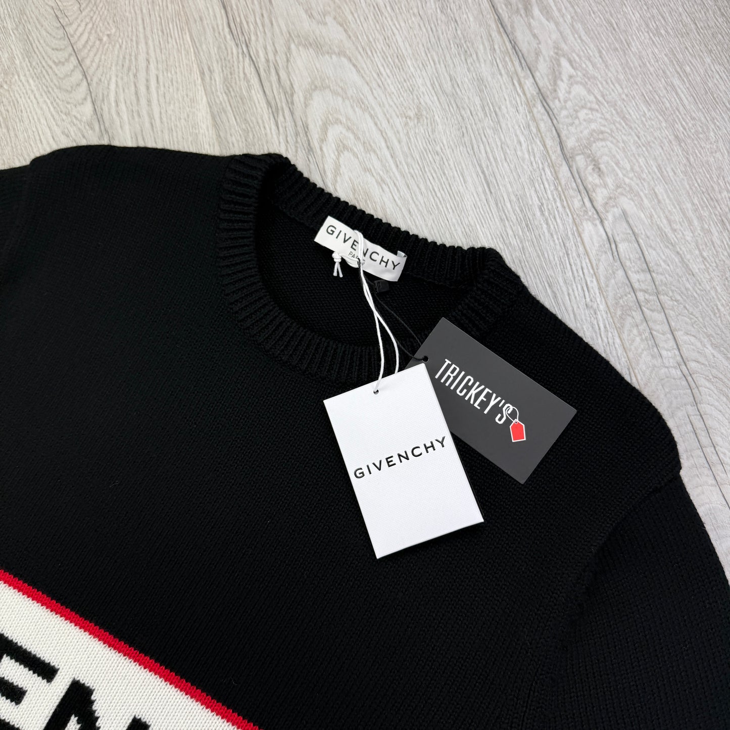 Givenchy Men’s Logo Stripe Crewneck Black Jumper