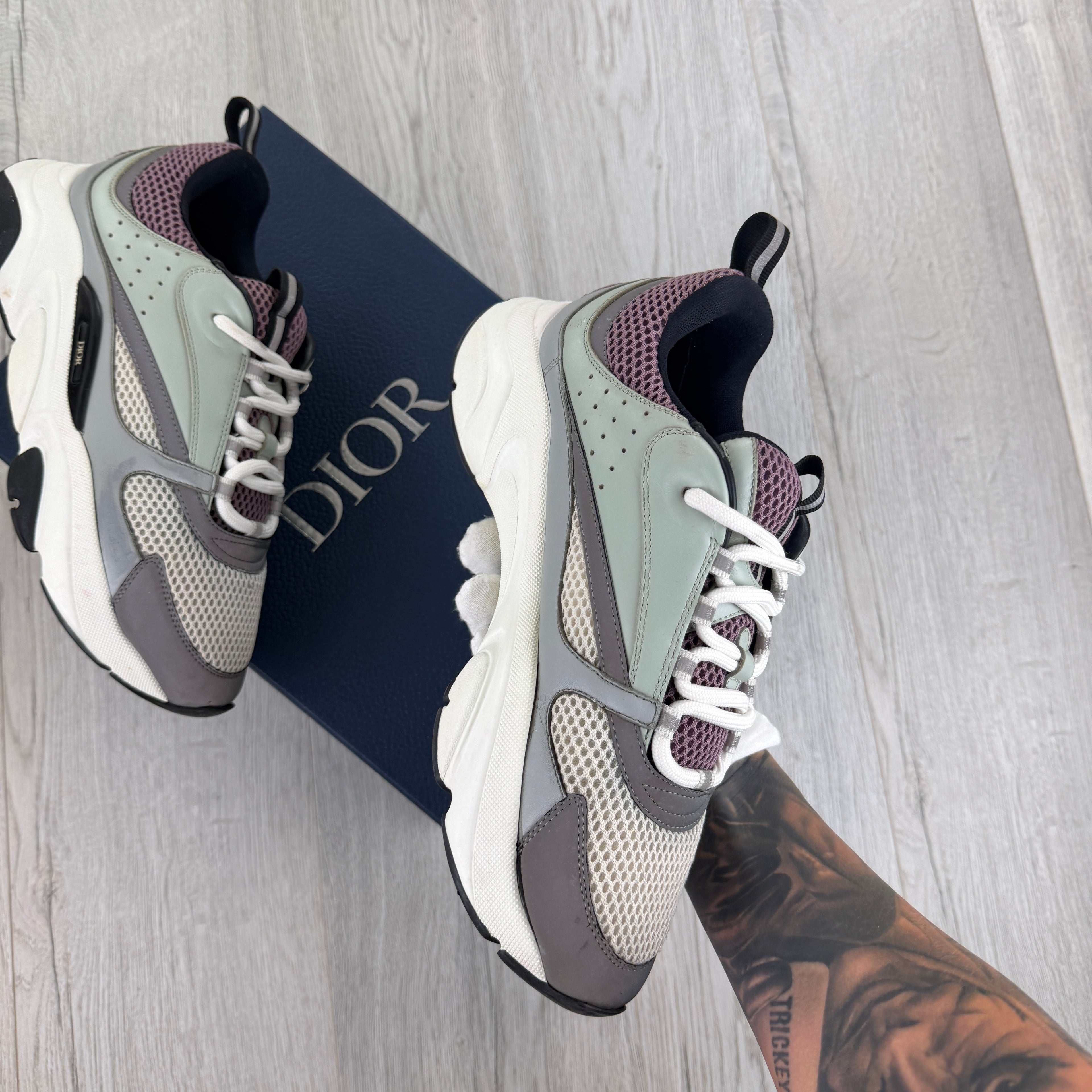 Dior B22 Men’s Lavender & Grey Trainers - 42.5 (Fit Uk 7.5/8)