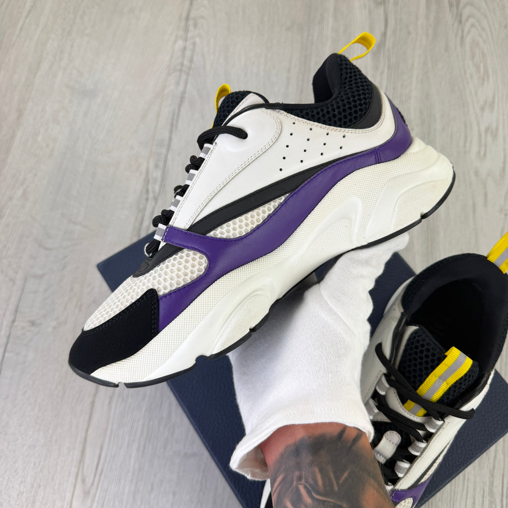 Dior B22 Men’s Purple Yellow White Runners - 42 (Fit Uk 7.5)