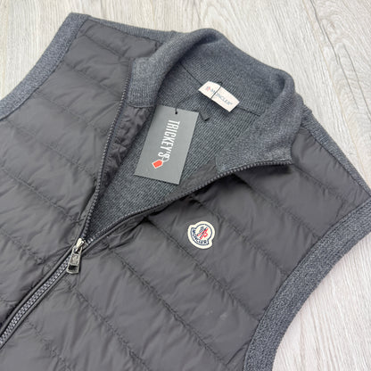 Moncler Men’s Dark Grey Padded / Knitted Gilet - Small