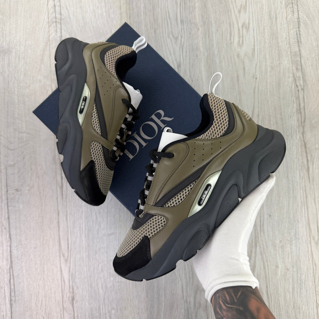 Dior B22 Men’s Khaki Grey Runners - 42.5 (Fit Uk 8)