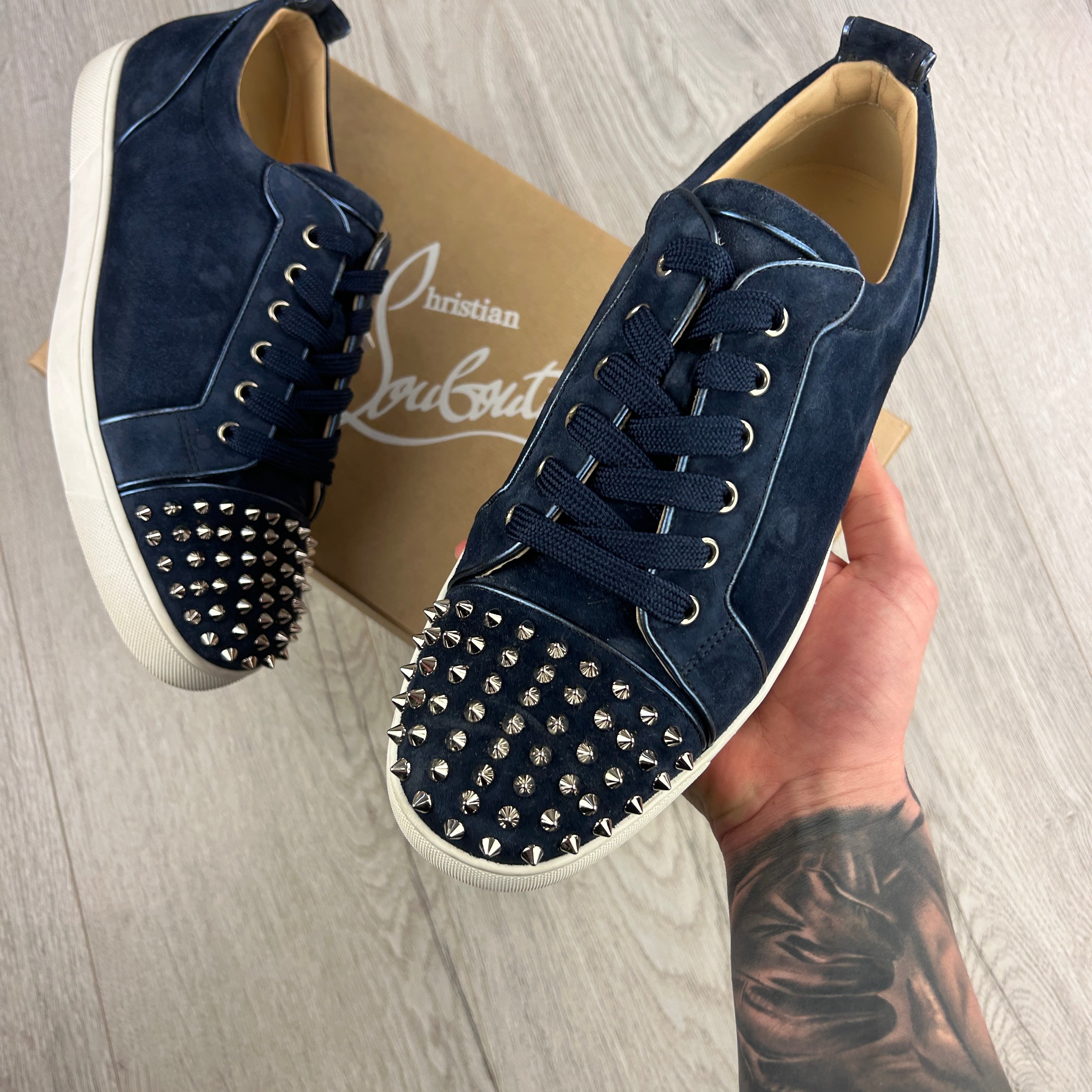 Christian Louboutin Men s Blue Low Suede Shoes Uk 10 Trickey.store
