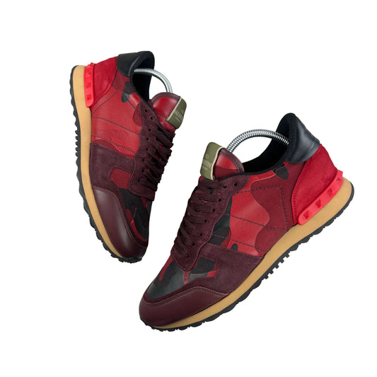 Valentino Men’s Red / Maroon Camo Rockrunner Trainers
