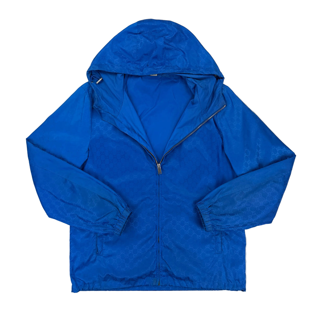Gucci Men’s Royal Blue Zip-up Monogram Windbreaker - Medium