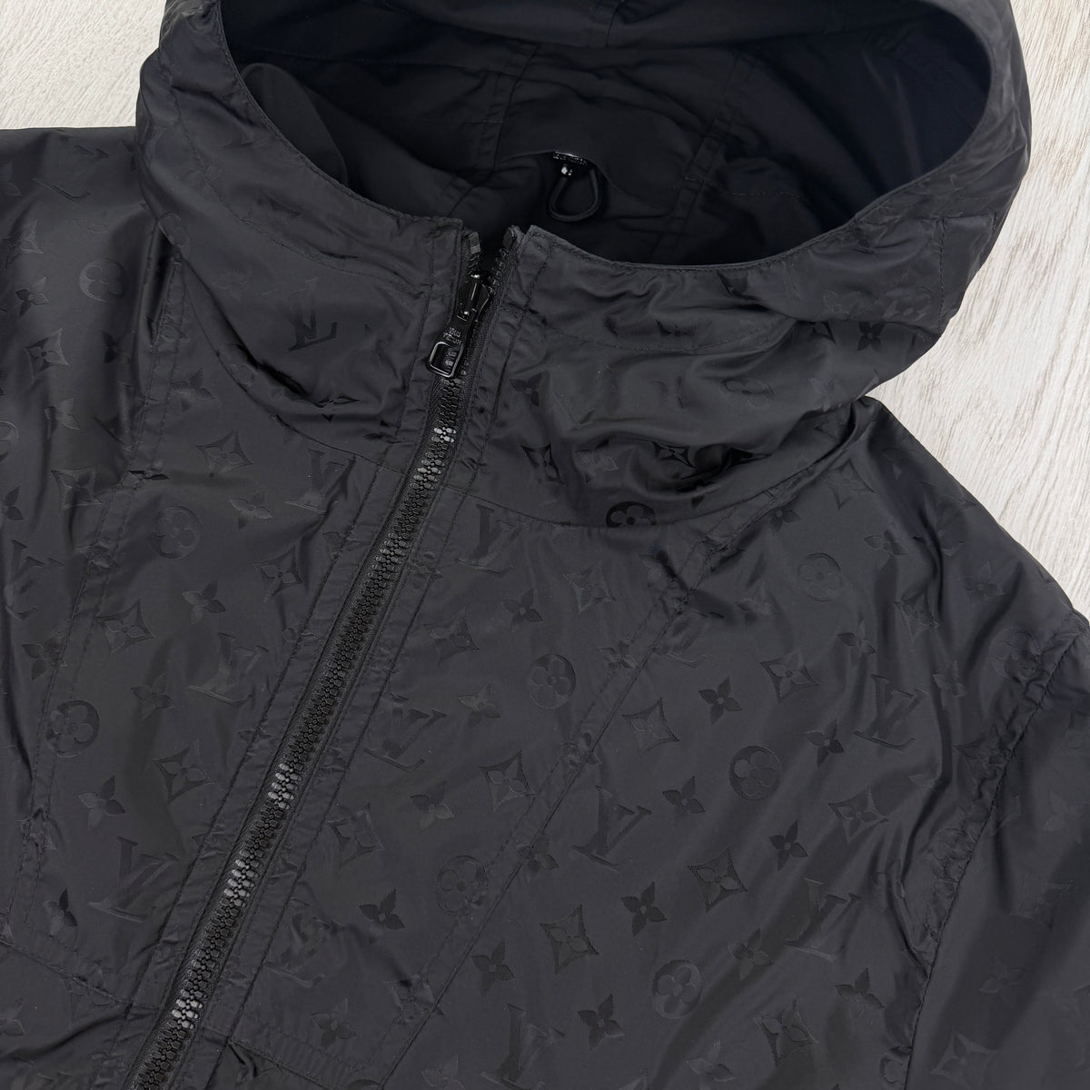 Louis Vuitton Men’s Monogram Reversible Black Windbreaker Jacket - Size 50