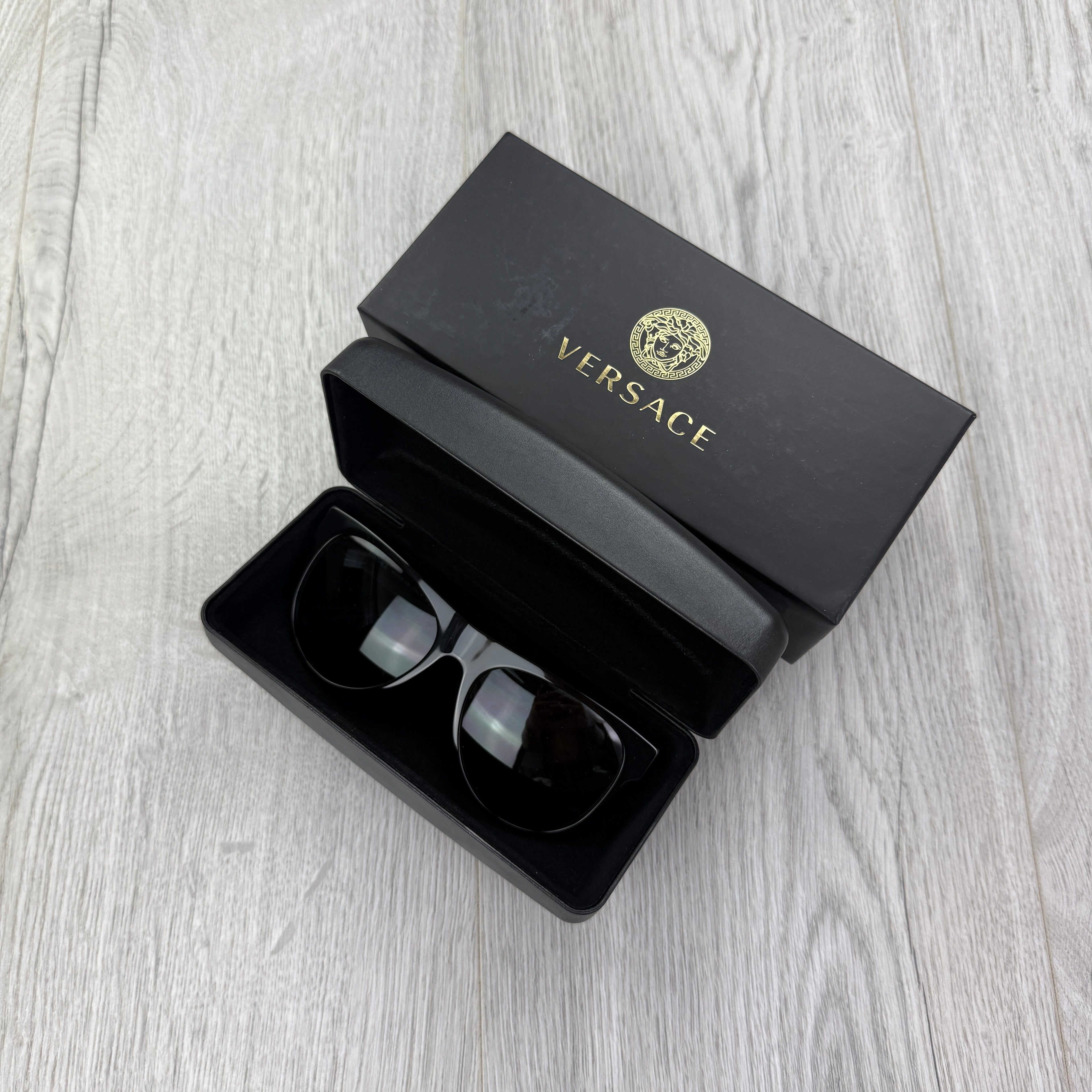 Versace Men’s Black & Gold Sunglasses