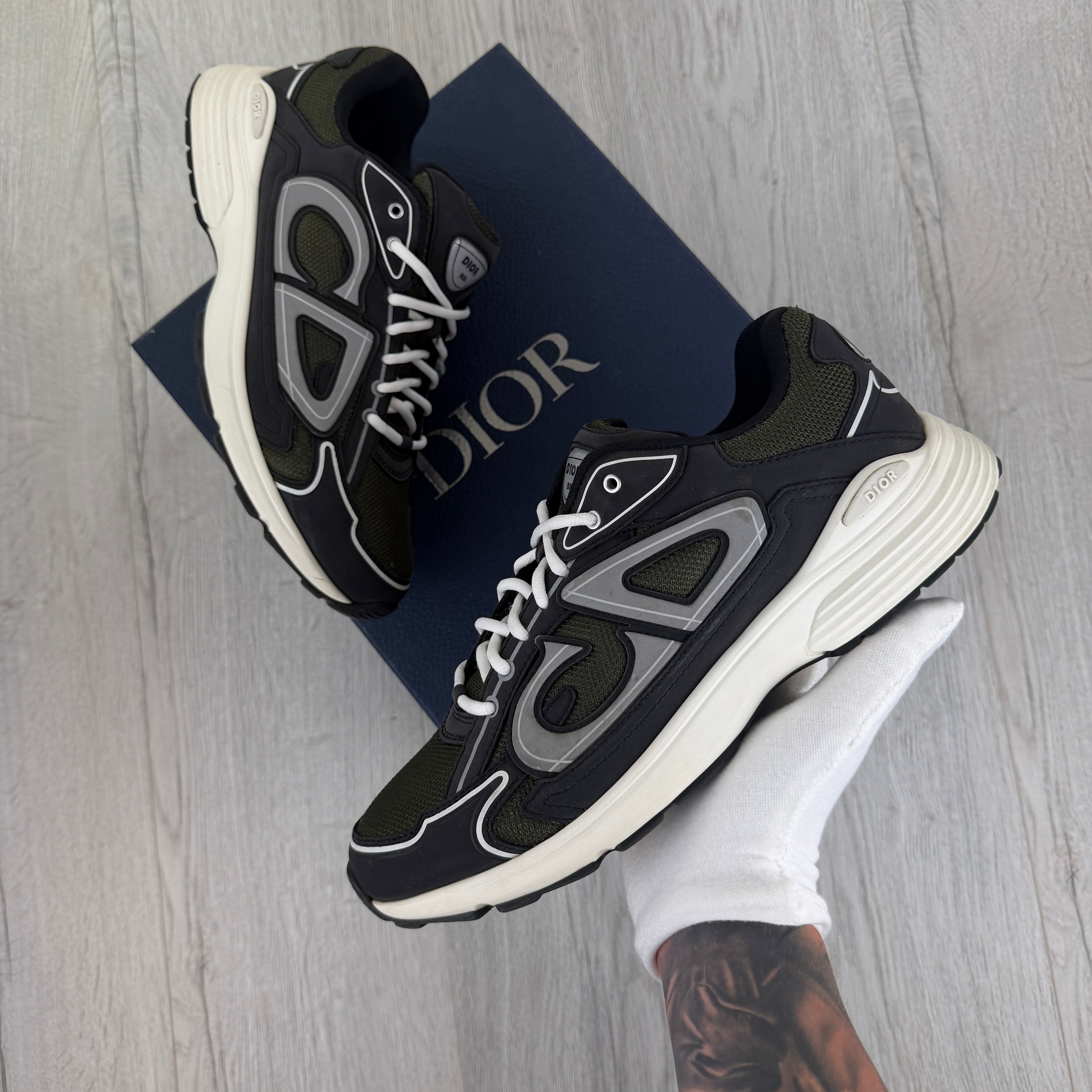 Dior B30 Men’s Khaki CD Mesh Trainers - 45 (Fit Uk 11)