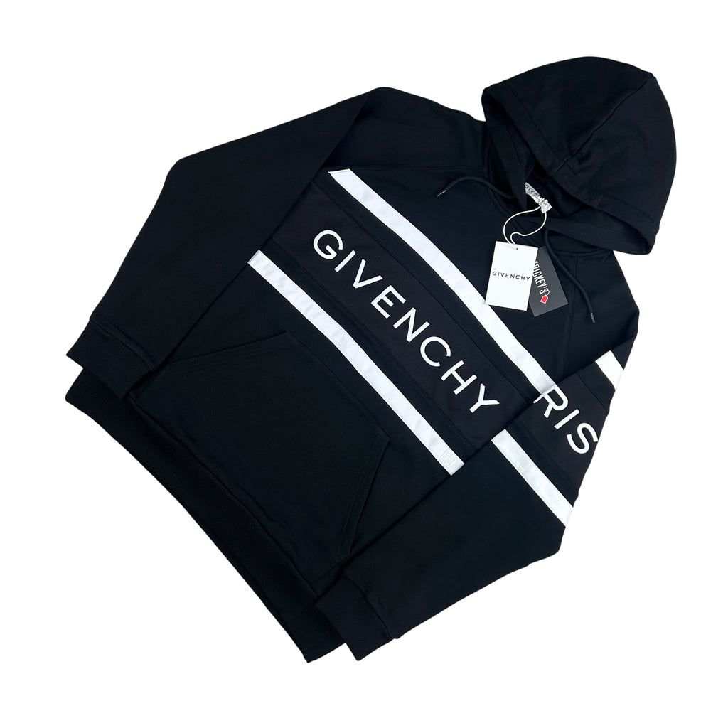 Givenchy Men’s Black Pullover Hoodie Embroidered Logo