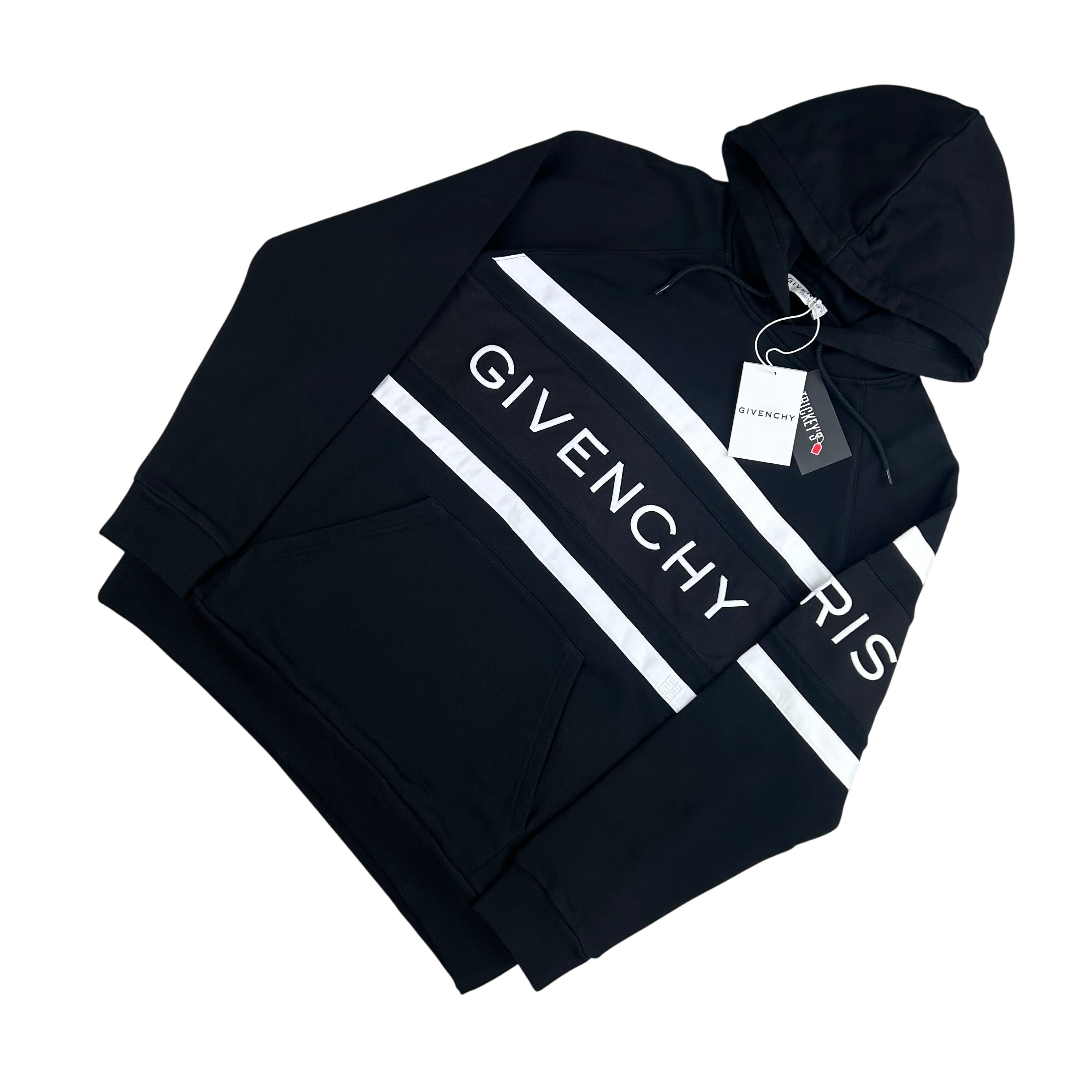 Givenchy Men’s Black Pullover Hoodie Embroidered Logo