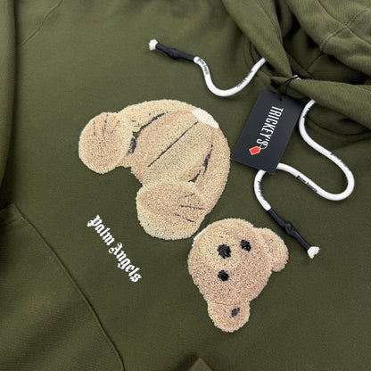 Palm Angels Kill The Bear Khaki Green Hoodie - Medium