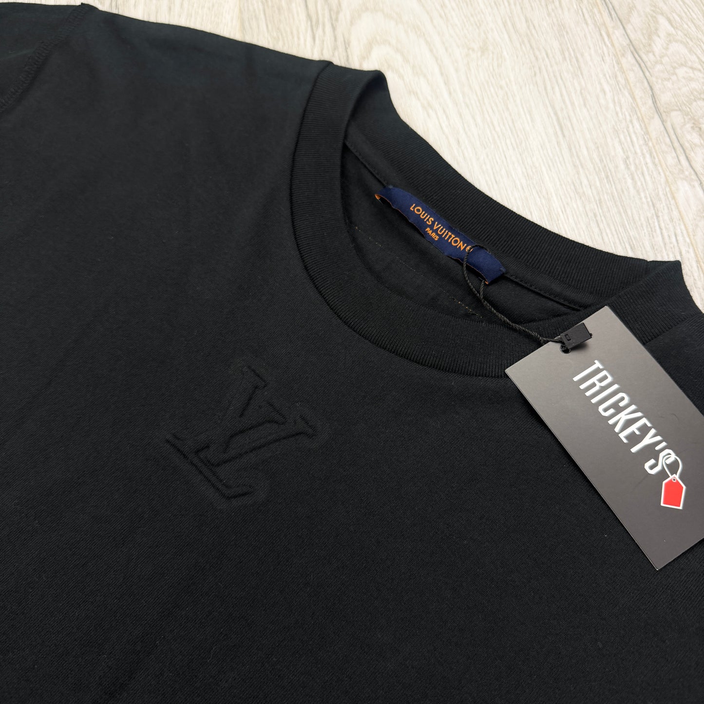 Louis Vuitton Men’s Black Embossed Logo T-shirt - Small