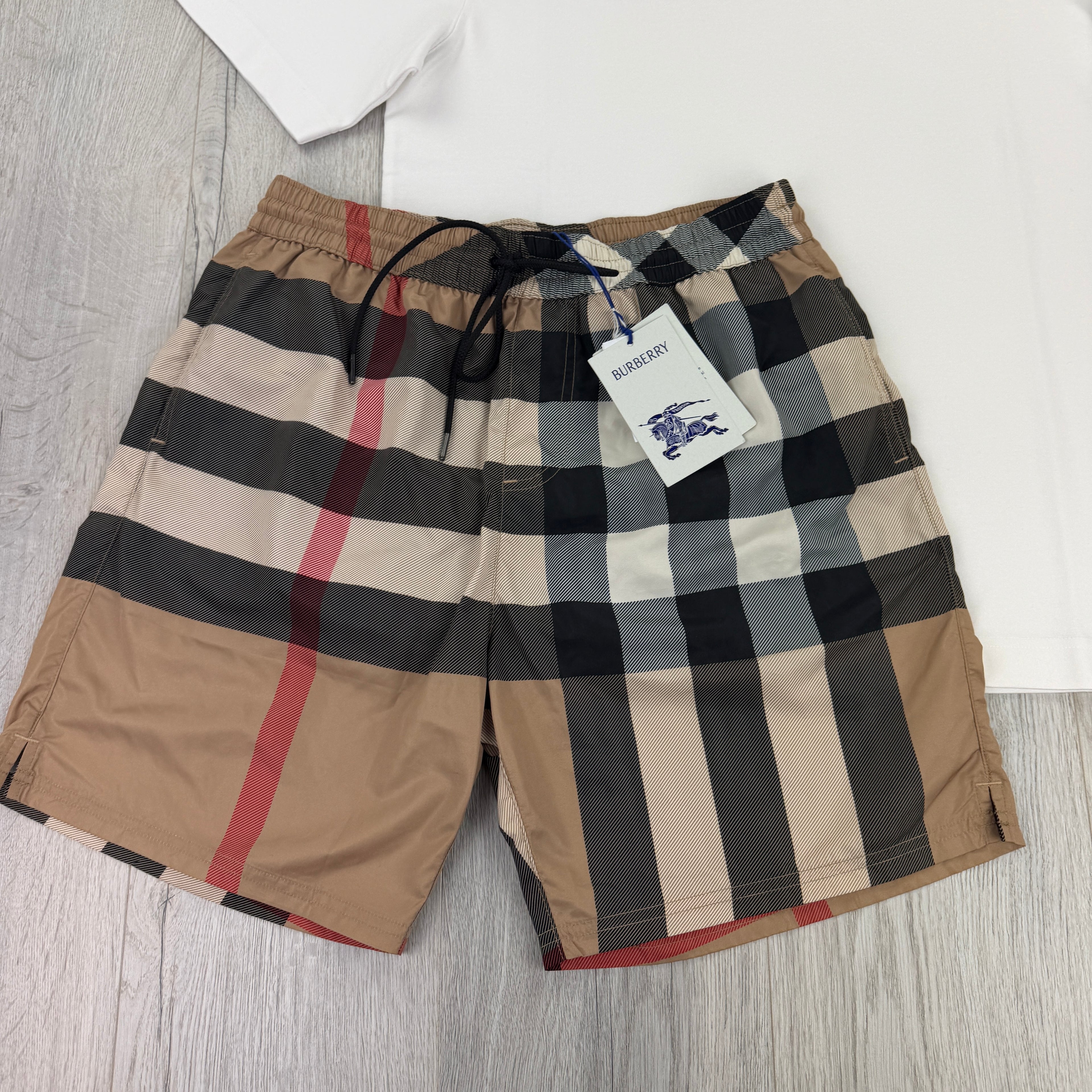 Burberry Men’s White T-shirt & Shorts Set