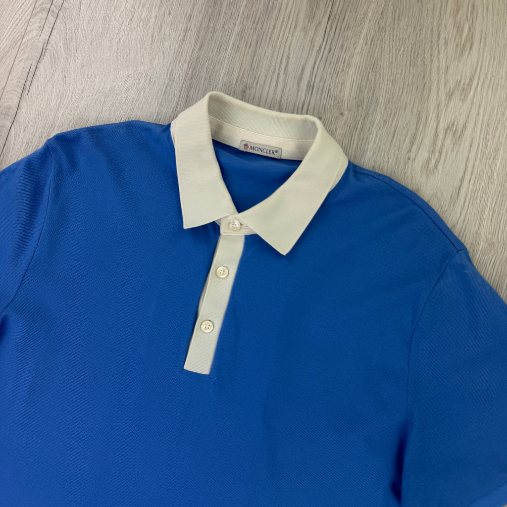 Moncler Men’s Blue Short Sleeve Polo - Large Slim