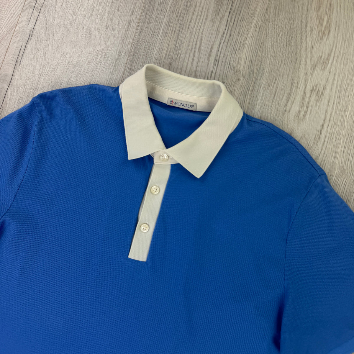 Moncler Men’s Blue Short Sleeve Polo - Large Slim