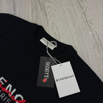 Givenchy Men’s Black Signature Logo Sweatshirt - Medium Slim