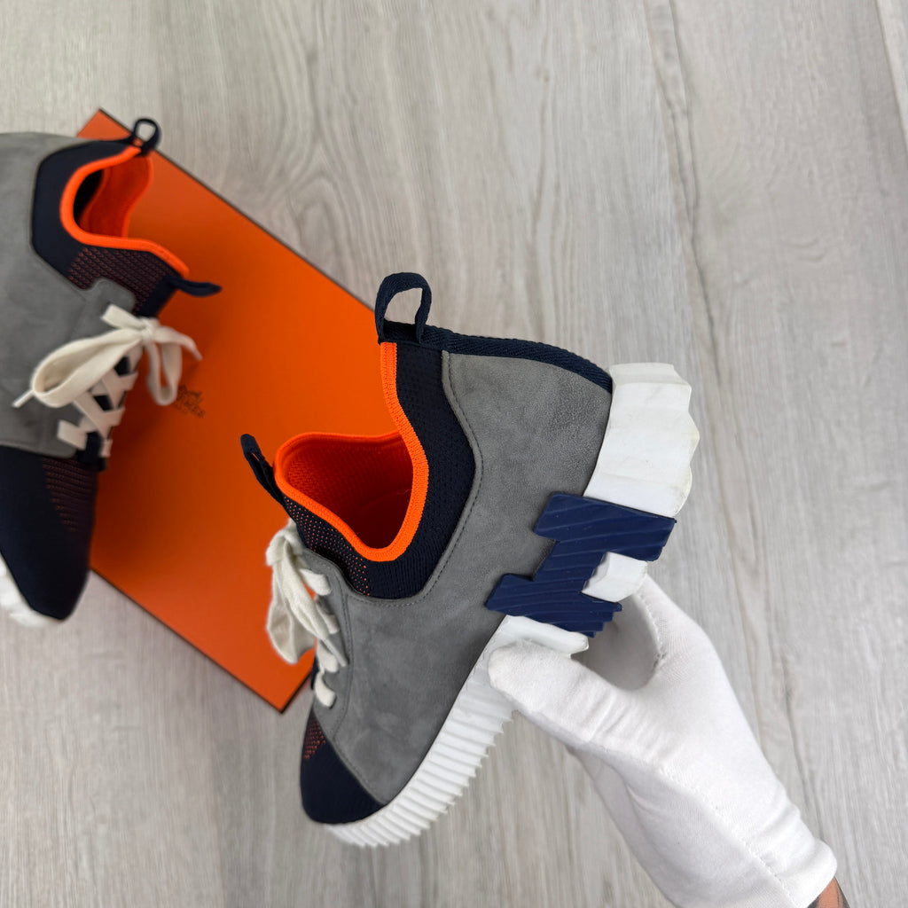 Hermes Men’s Navy & Orange Bouncing Sneakers - 41 (Fit Uk 7)