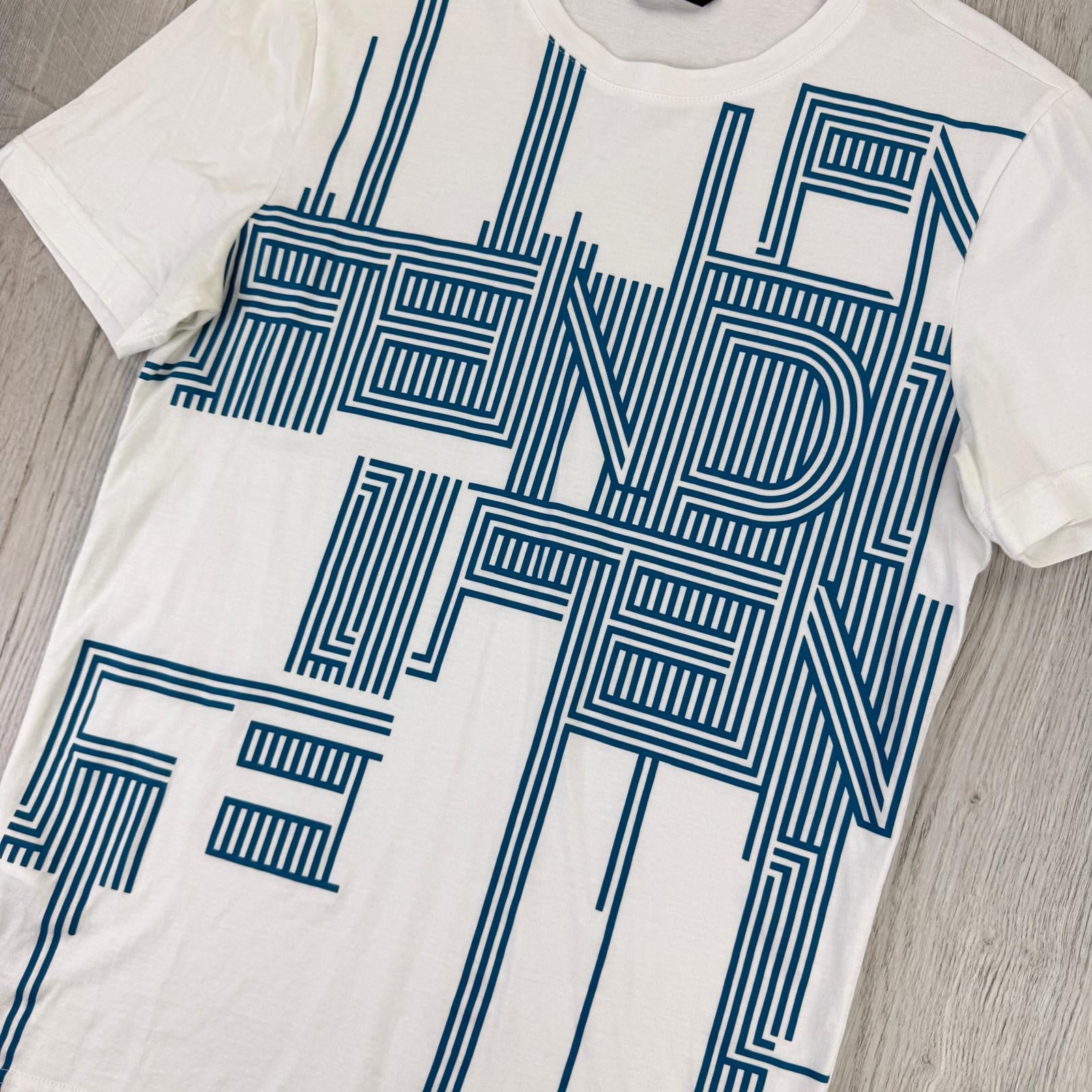 Fendi Men’s White & Blue T-shirt - XS