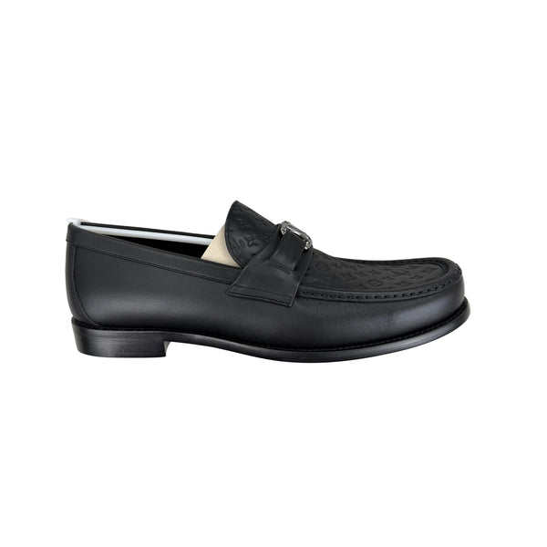 Louis Vuitton Mens Black Major Monogram Loafers