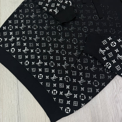 Louis Vuitton Men’s Black Monogram Gradient Pullover Hoodie - Large
