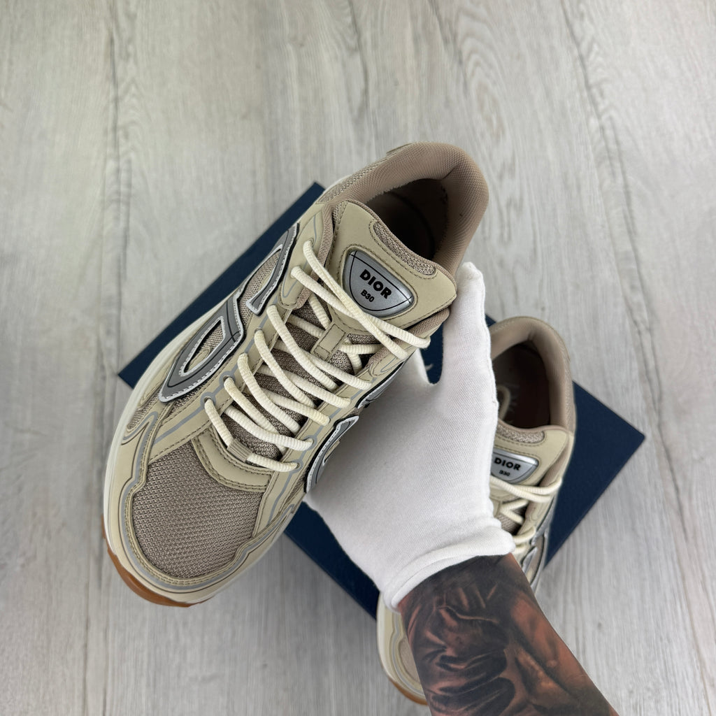 Dior B30 Men’s Cream Mesh and Technical Fabric Trainers - 42.5 (Fit Uk 8.5)