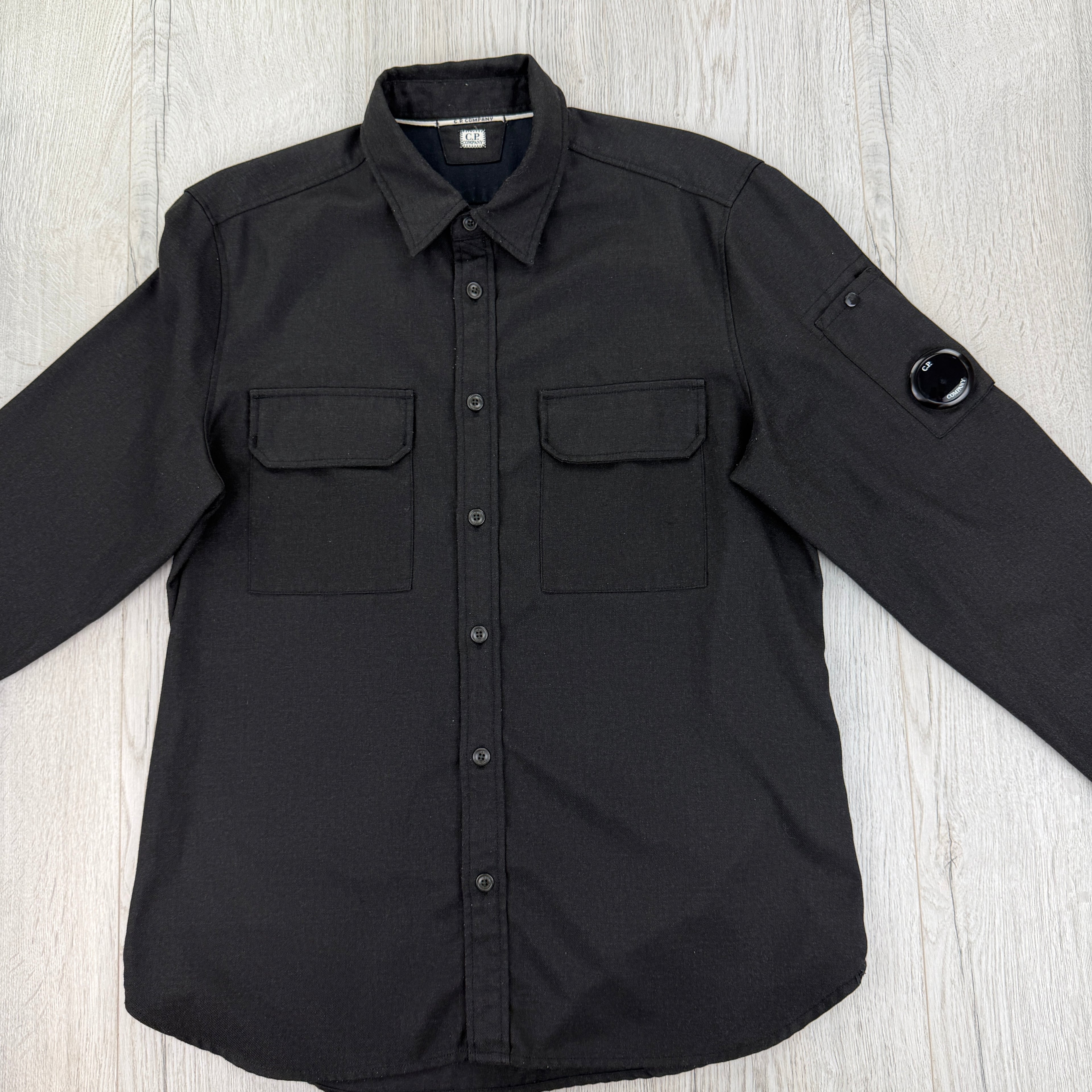 Cp Company Black Button-up Overshirt - Large