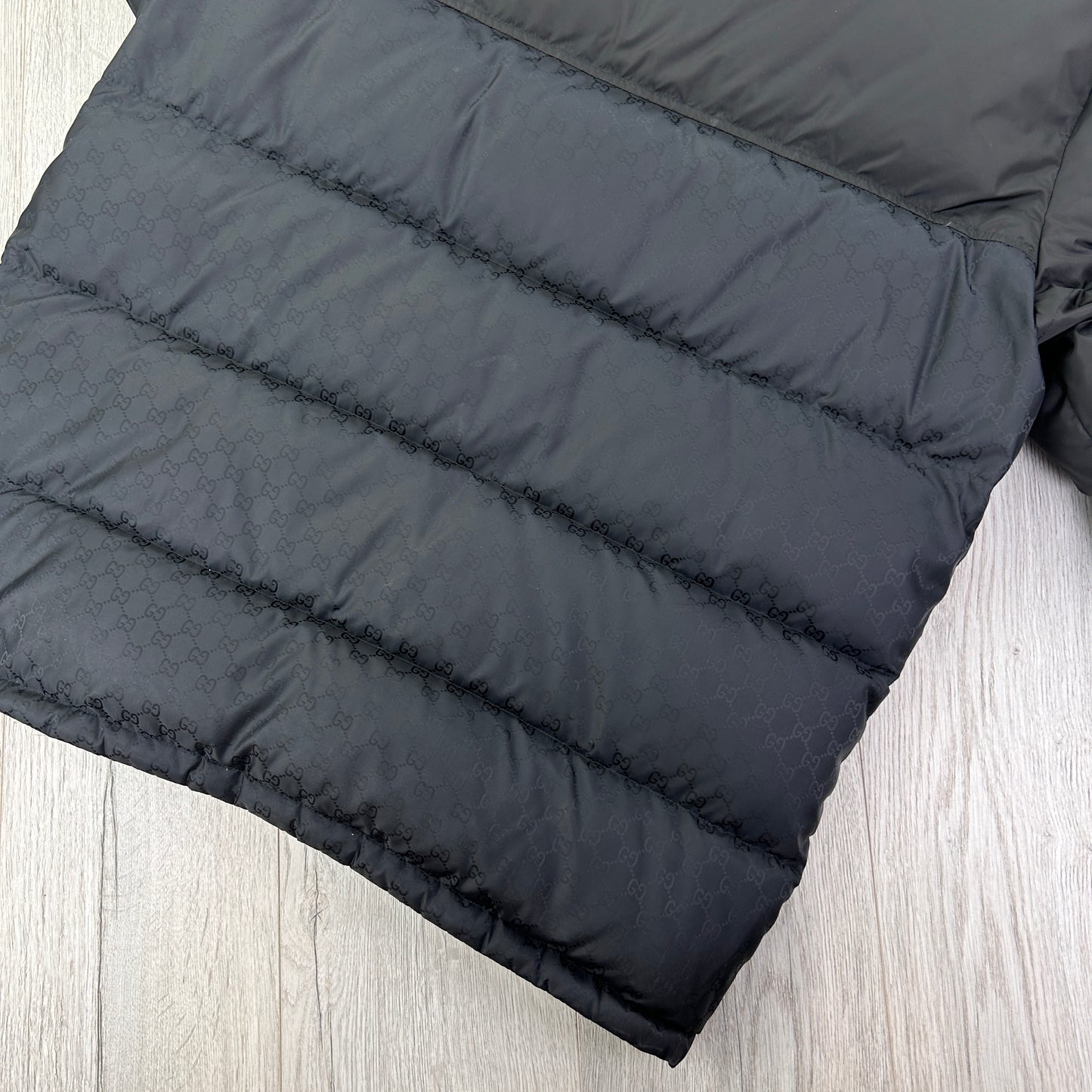Gucci Men’s GG Jacquard Nylon Padded Down Jacket - Size 50