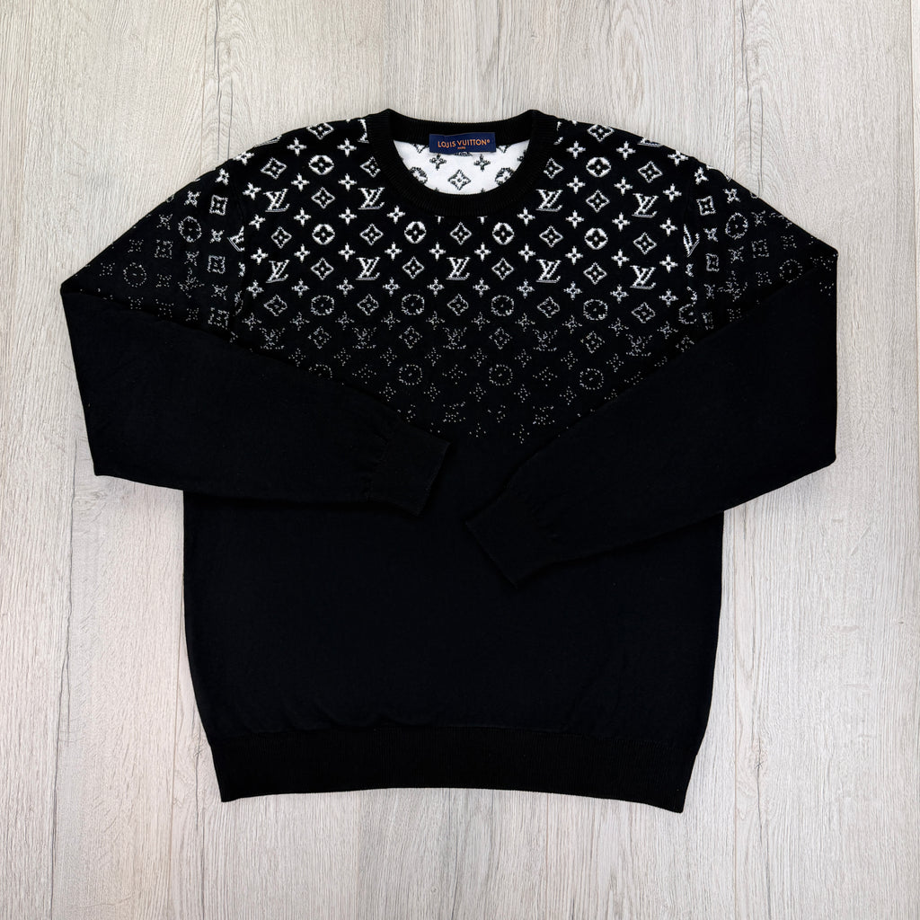Louis Vuitton Men’s Black Gradient Crewneck Jumper - XL
