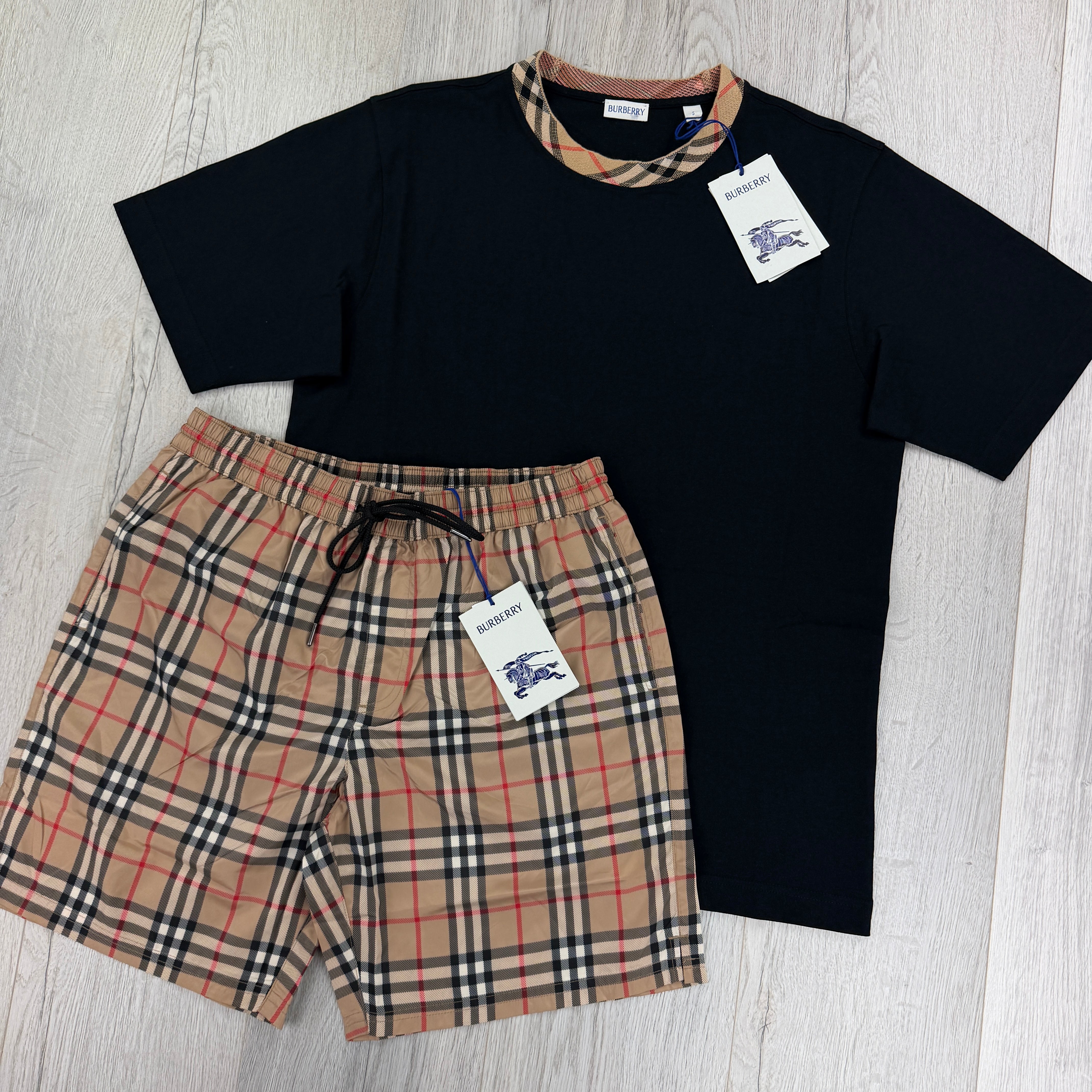 Burberry Men's Black T-shirt & Shorts Set – Trickey.store
