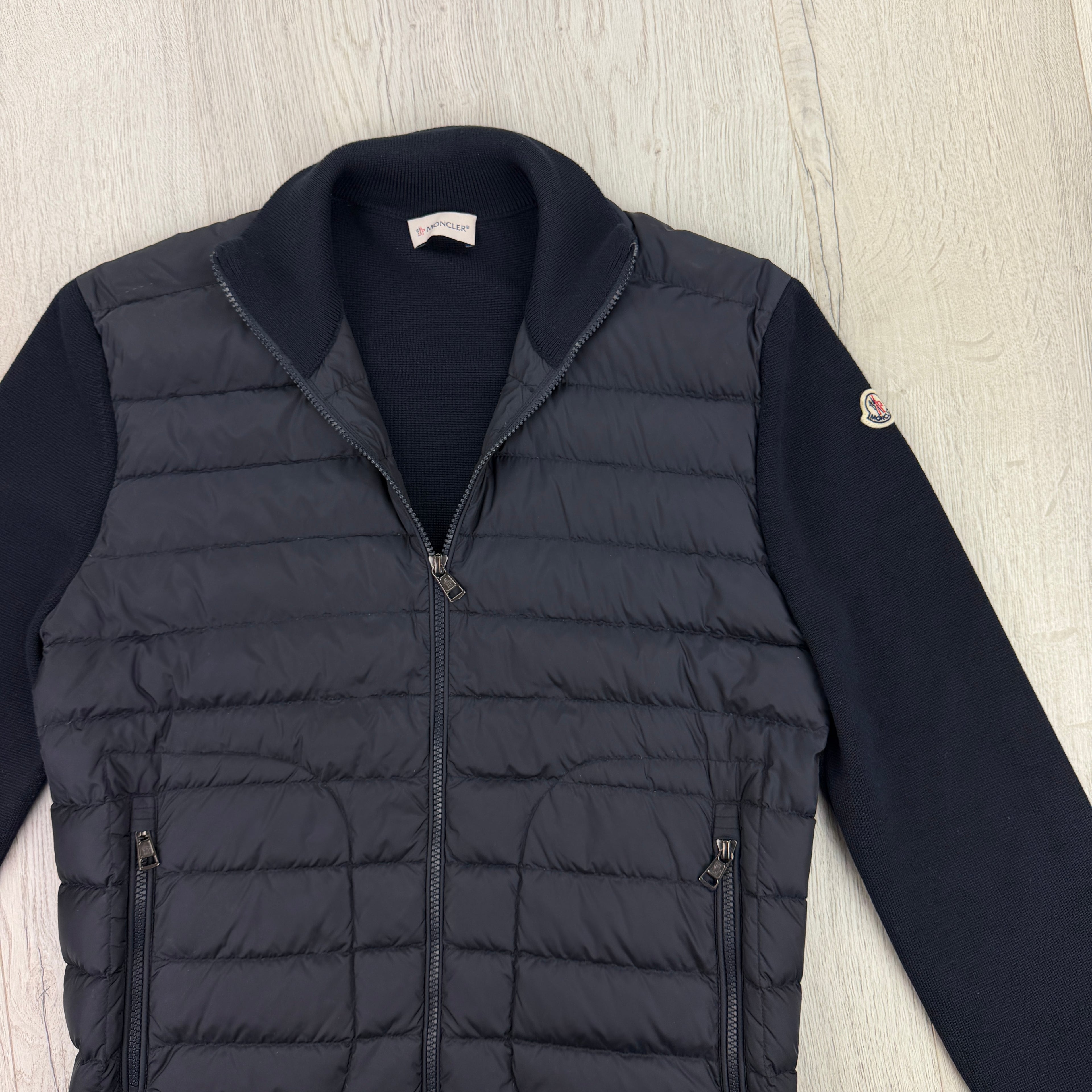 Moncler Men’s Tricot Navy Zip-up Fleece - Large Slim